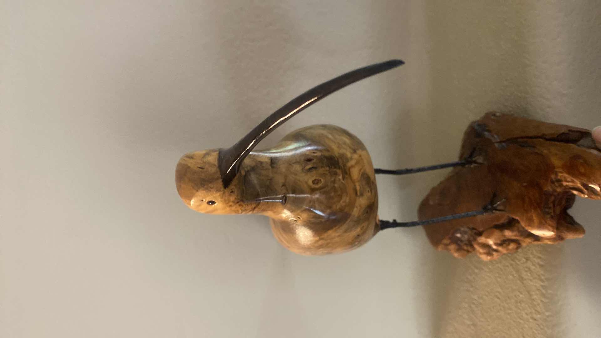 Photo 1 of CARVED WOOD SEA GULL ON MANZANITA 8” x 9 1/2”