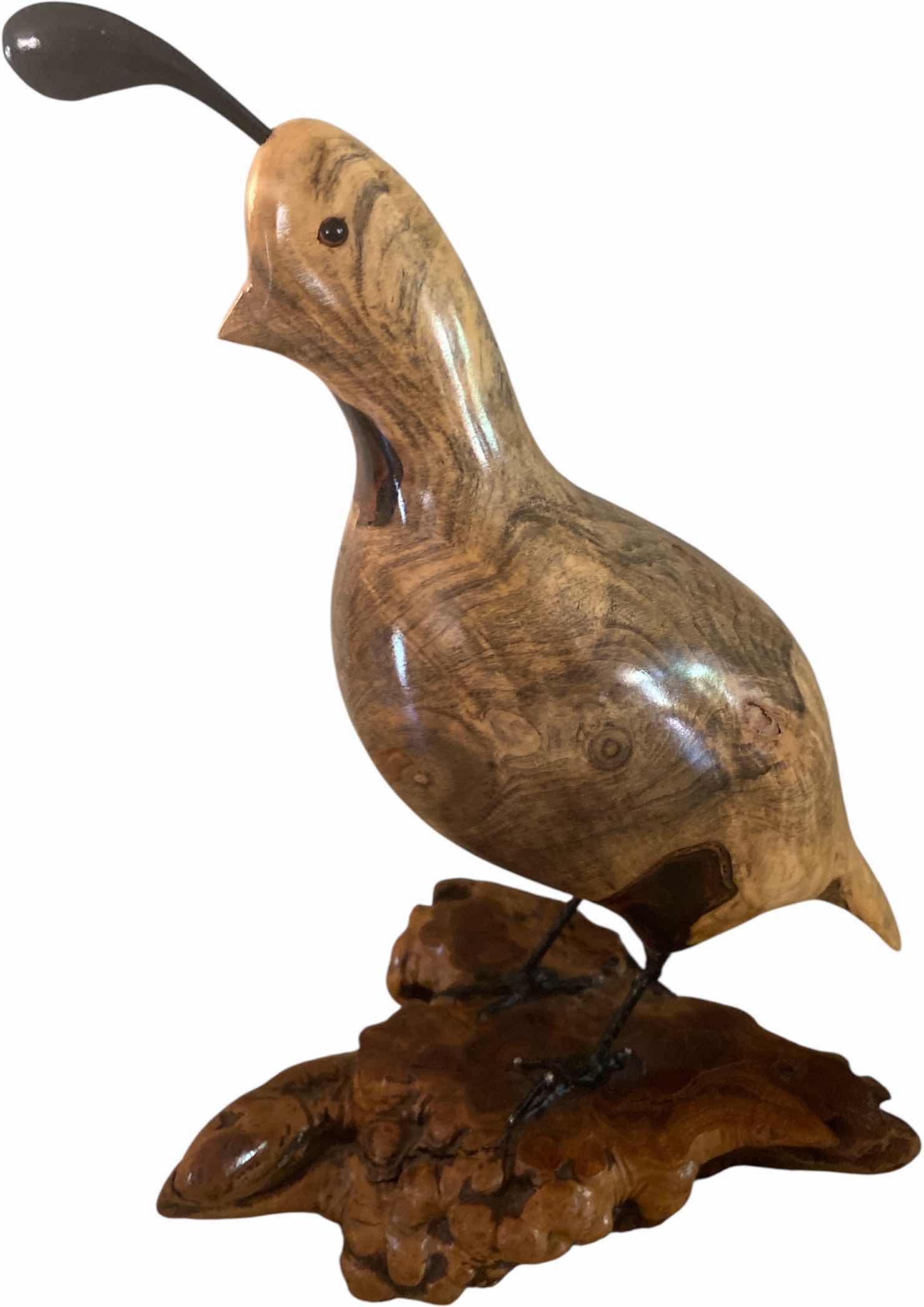 Photo 1 of CARVED WOOD QUAIL ON MANZANITA 7” x 9 1/2”