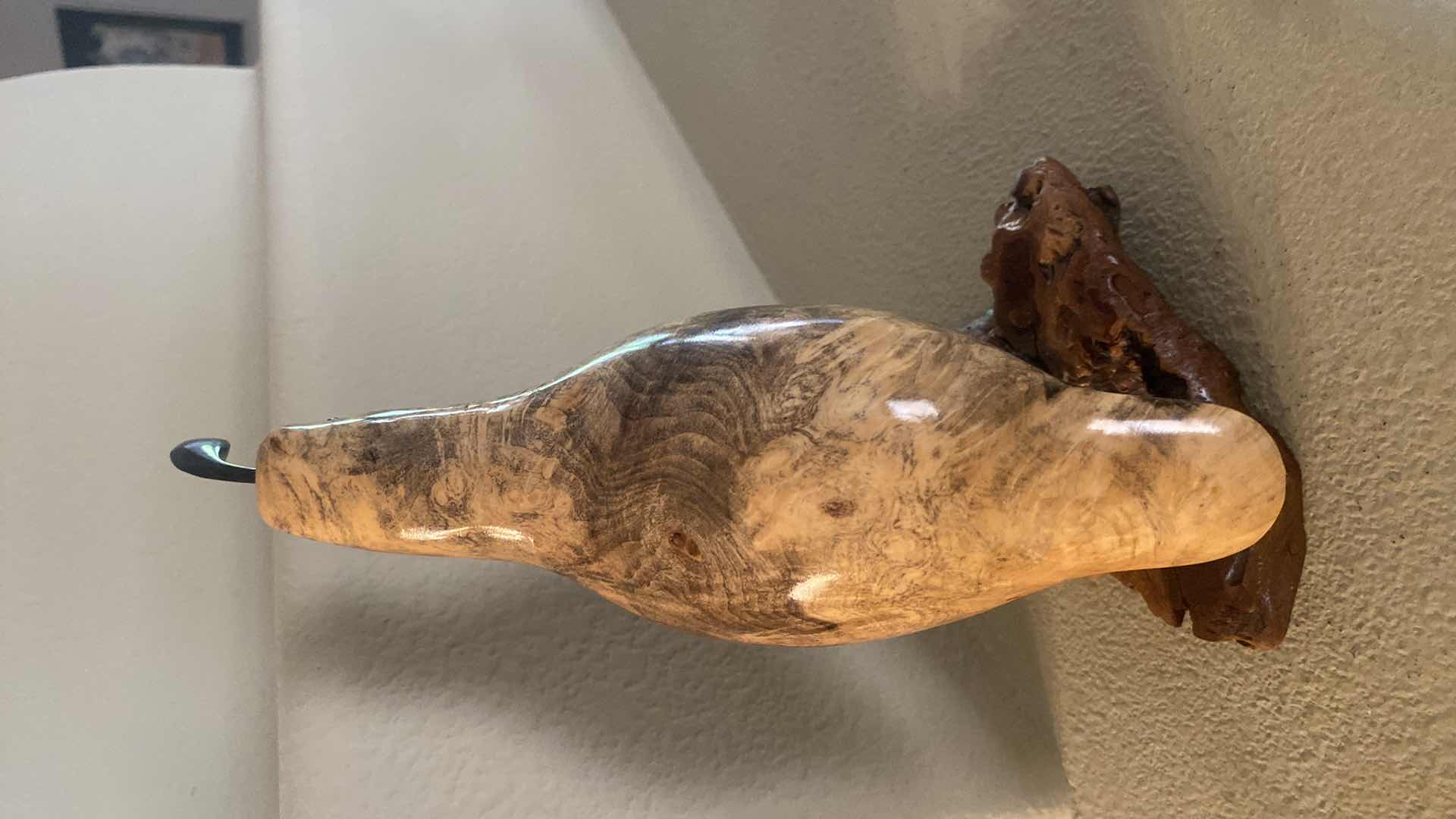 Photo 1 of CARVED WOOD QUAIL ON MANZANITA 7” x 9 1/2”