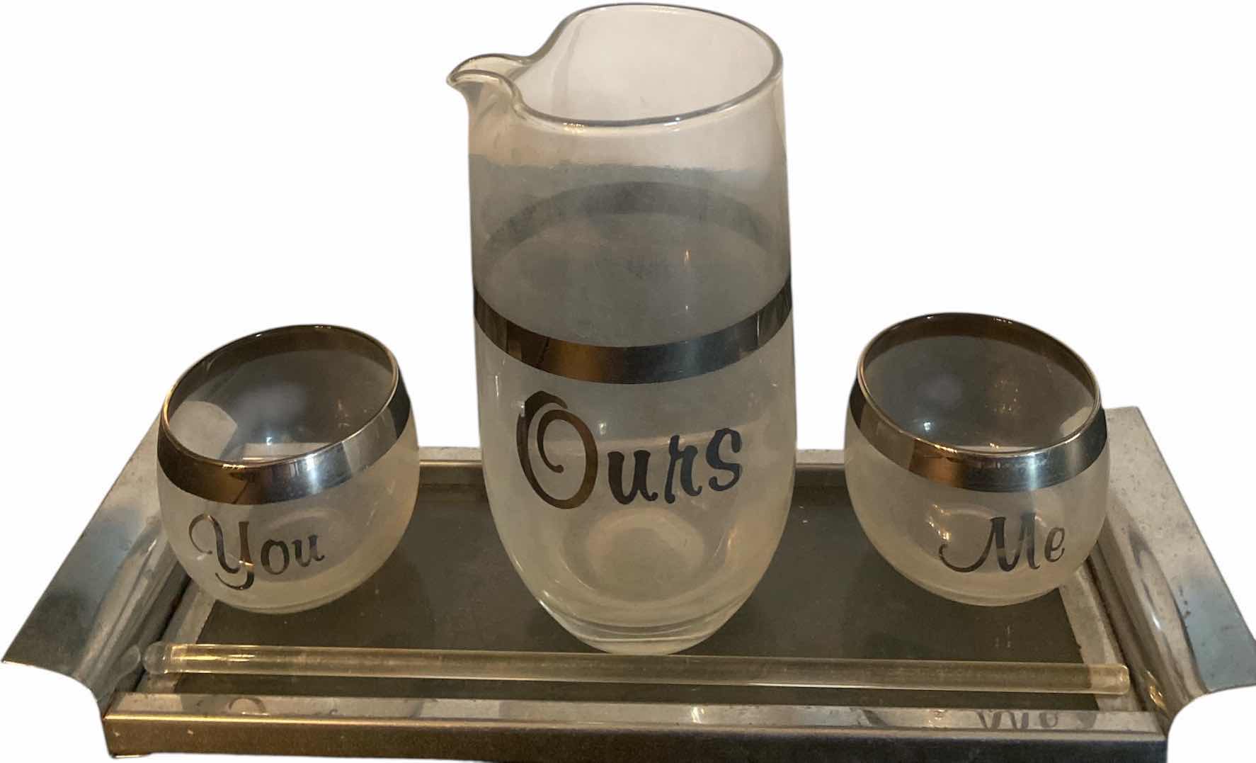 Photo 1 of BEVERAGE GLASSES PITCHER & TRAY SET