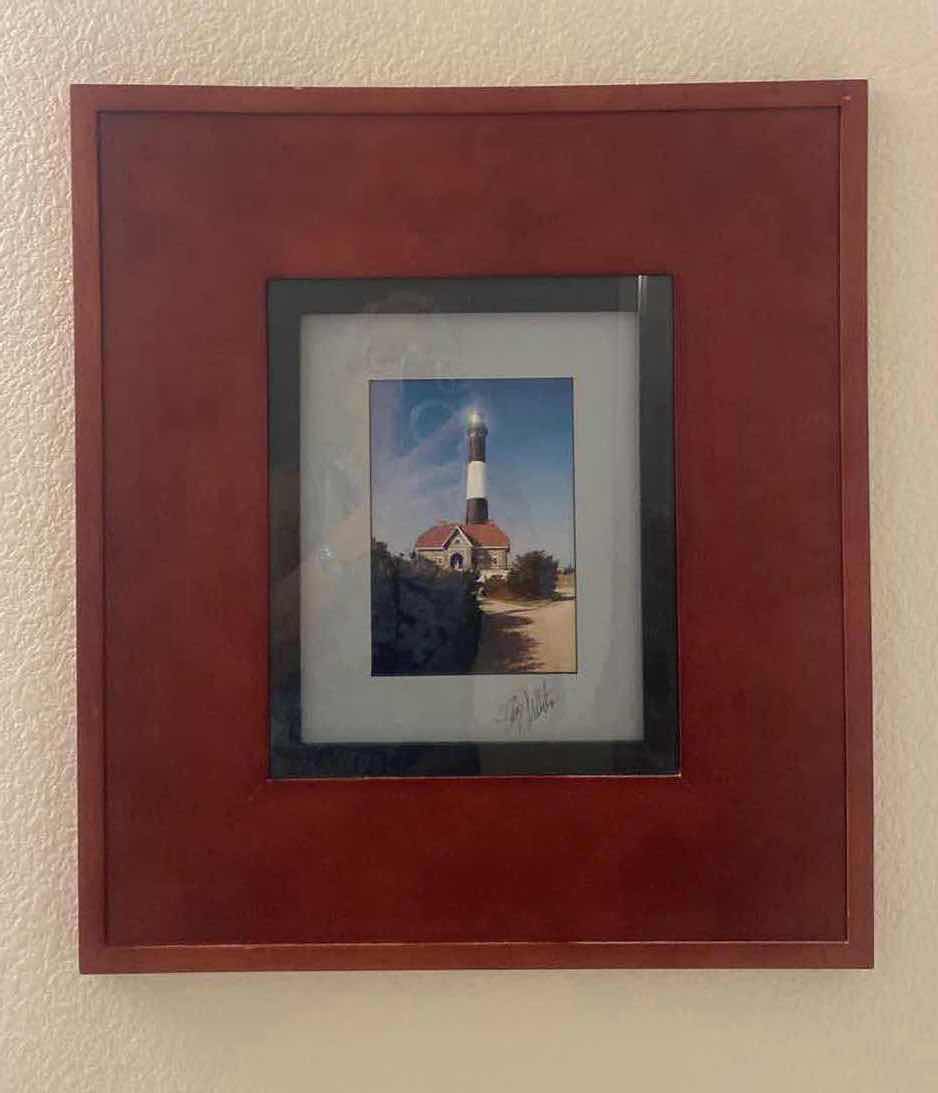 Photo 1 of WOOD FRAMED LIGHTHOUSE PHOTOGRAPH ARTWORK 17” x 19”