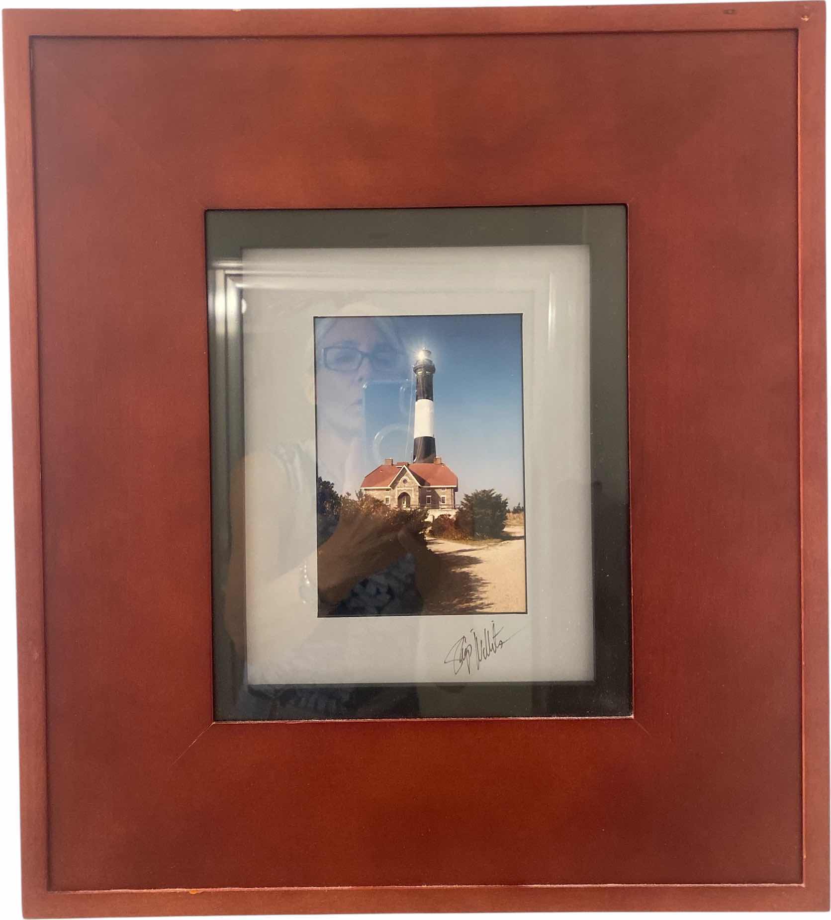 Photo 1 of WOOD FRAMED LIGHTHOUSE PHOTOGRAPH ARTWORK 17” x 19”
