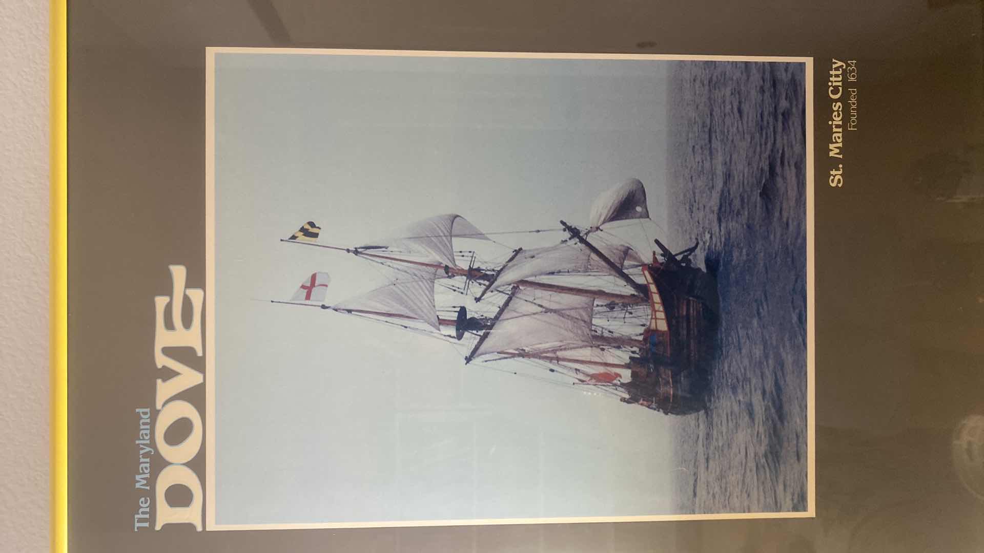 Photo 1 of RESIN FRAMED THE MARYLAND DOVE SHIP POSTER ARTWORK 15” x 21”