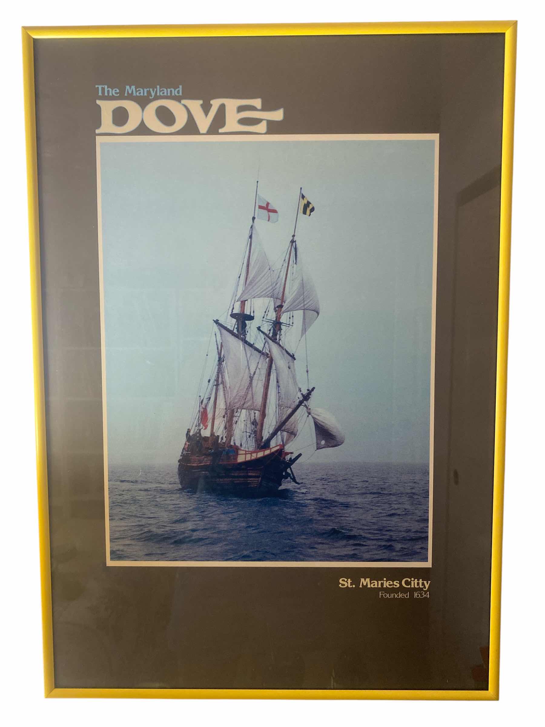 Photo 1 of RESIN FRAMED THE MARYLAND DOVE SHIP POSTER ARTWORK 15” x 21”