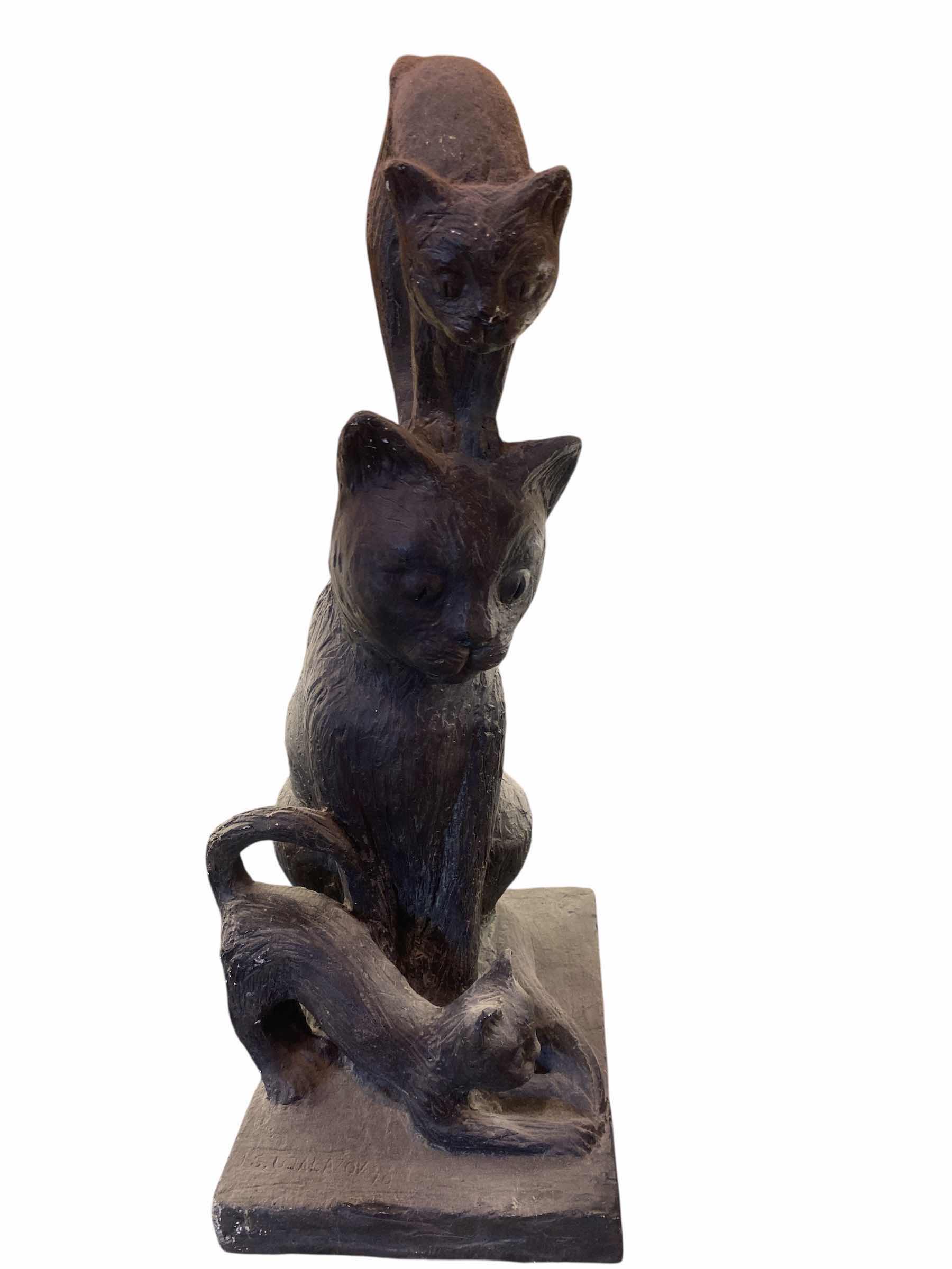 Photo 1 of PLASTER CAT STATUE H21”