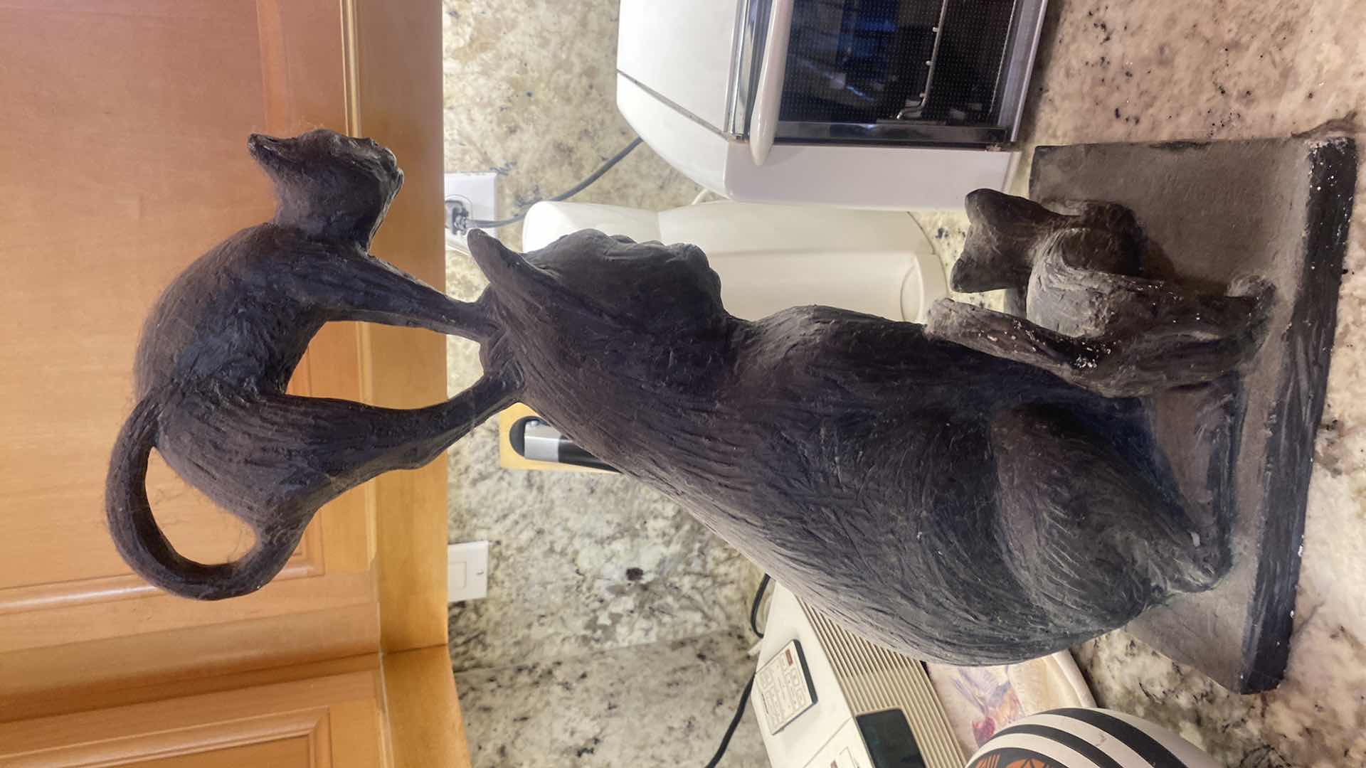 Photo 1 of PLASTER CAT STATUE H21”
