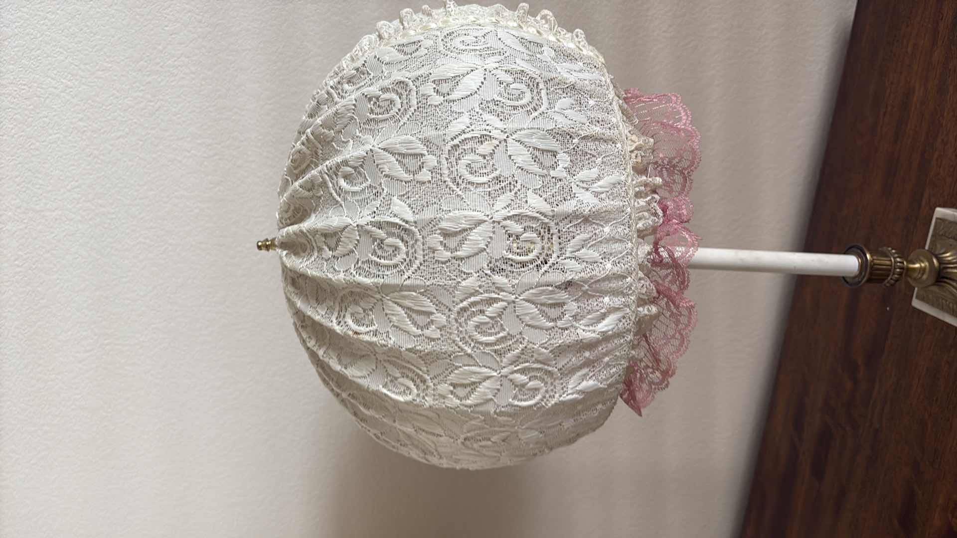 Photo 1 of VINTAGE LACE DOILY LAMP 15” x 26”