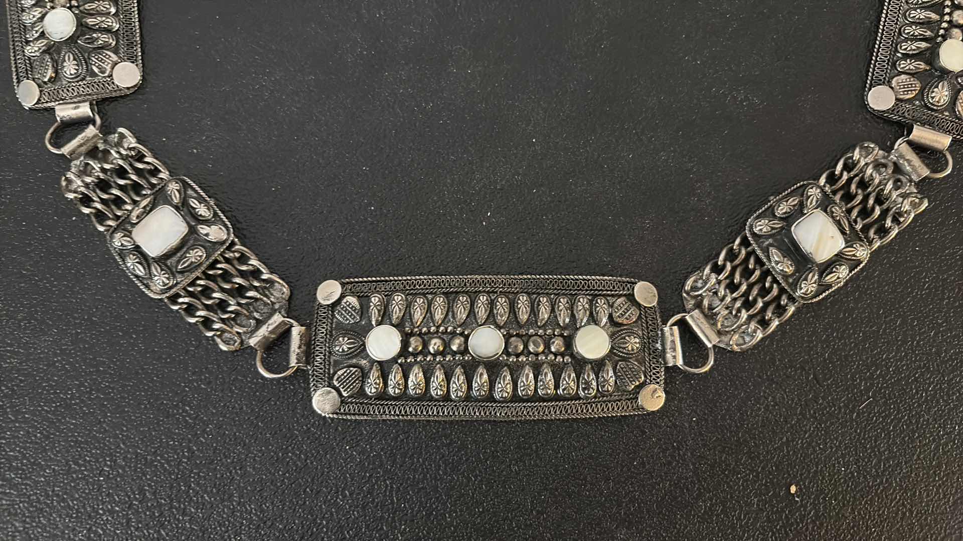 Photo 1 of SILVER METAL AND MOONSTONE BELT MADE IN INDIA 2”x45”