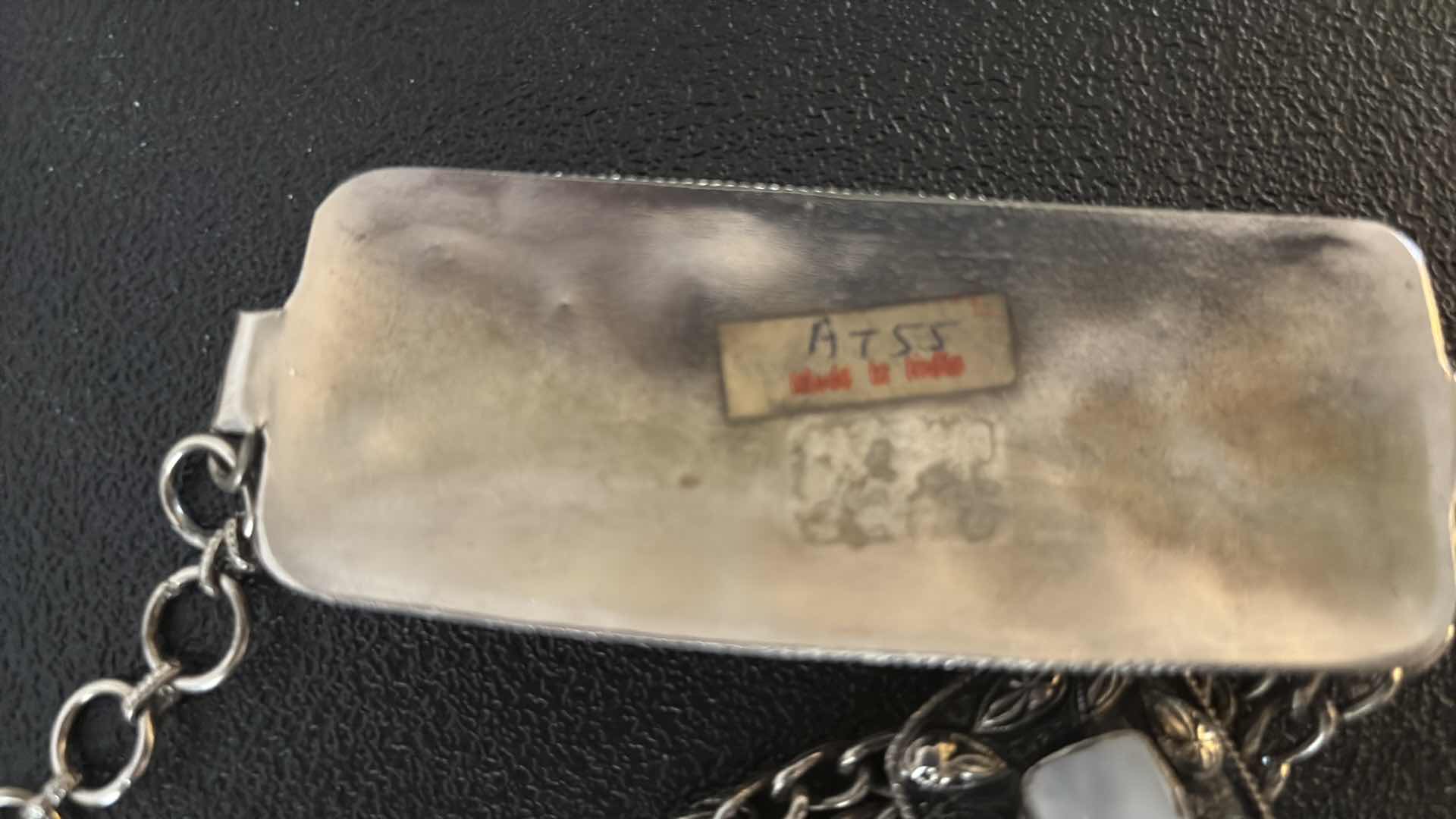 Photo 1 of SILVER METAL AND MOONSTONE BELT MADE IN INDIA 2”x45”