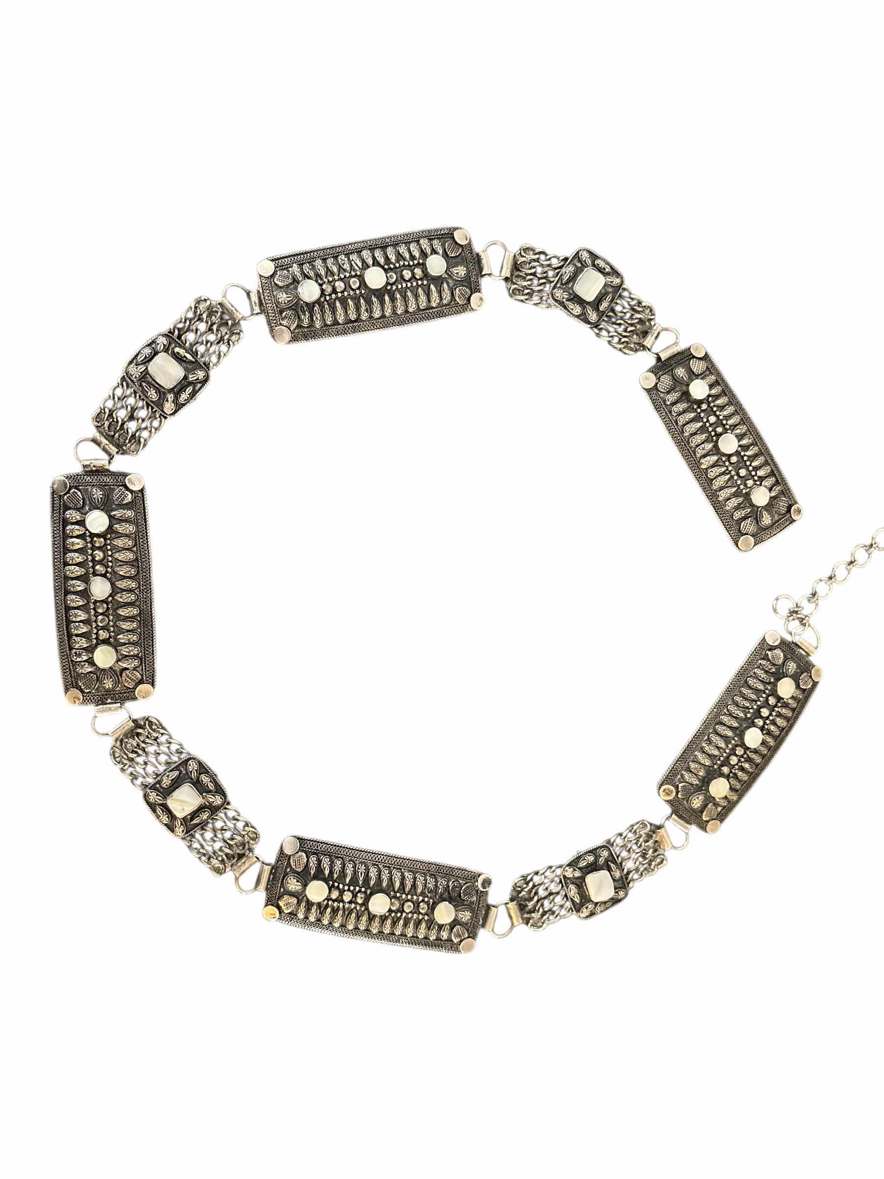 Photo 1 of SILVER METAL AND MOONSTONE BELT MADE IN INDIA 2”x45”