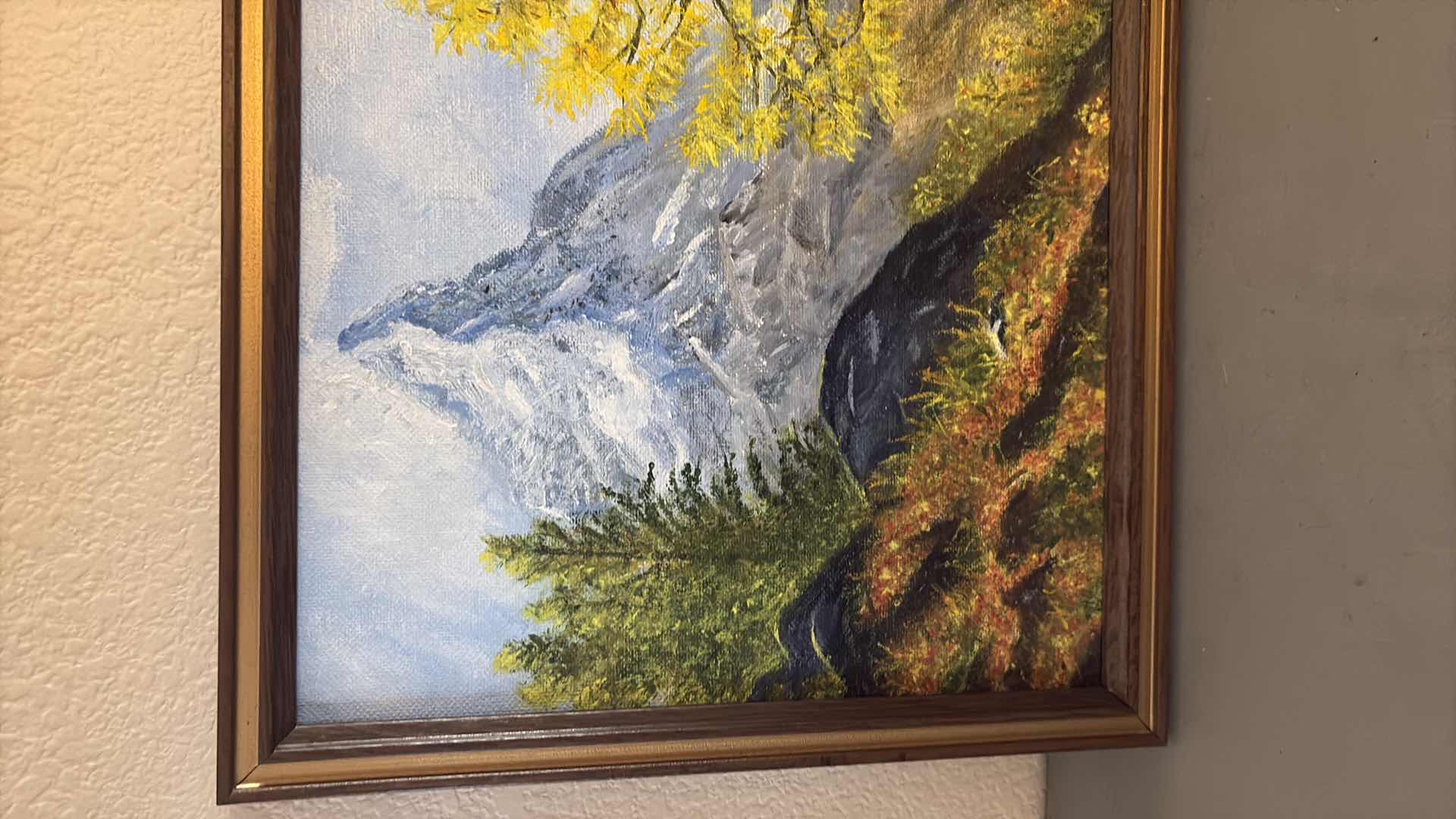 Photo 1 of FRAMED MOUNTAIN LANDSCAPE PAINTING ARTWORK 15”x12”