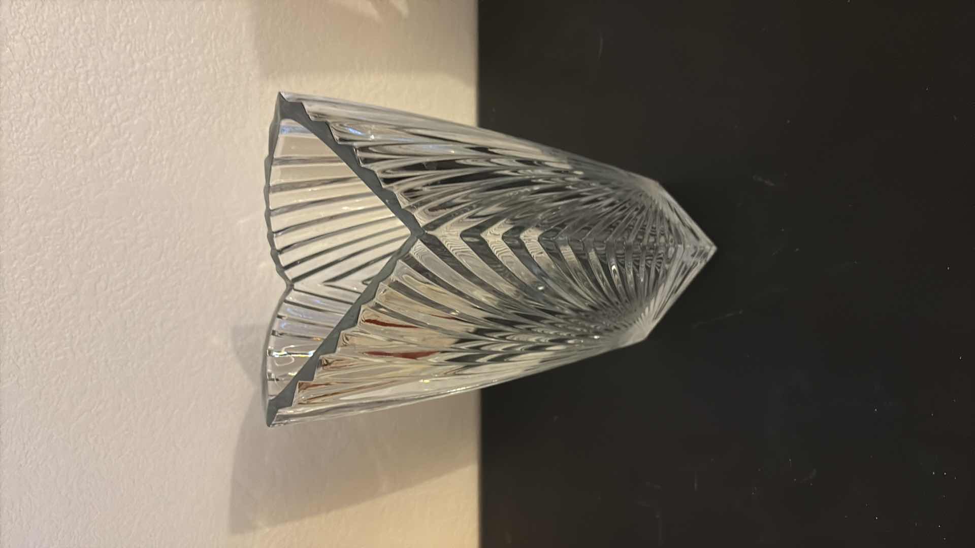 Photo 1 of TALL LEAD CRYSTAL FLOWER VASE 6”x10”H