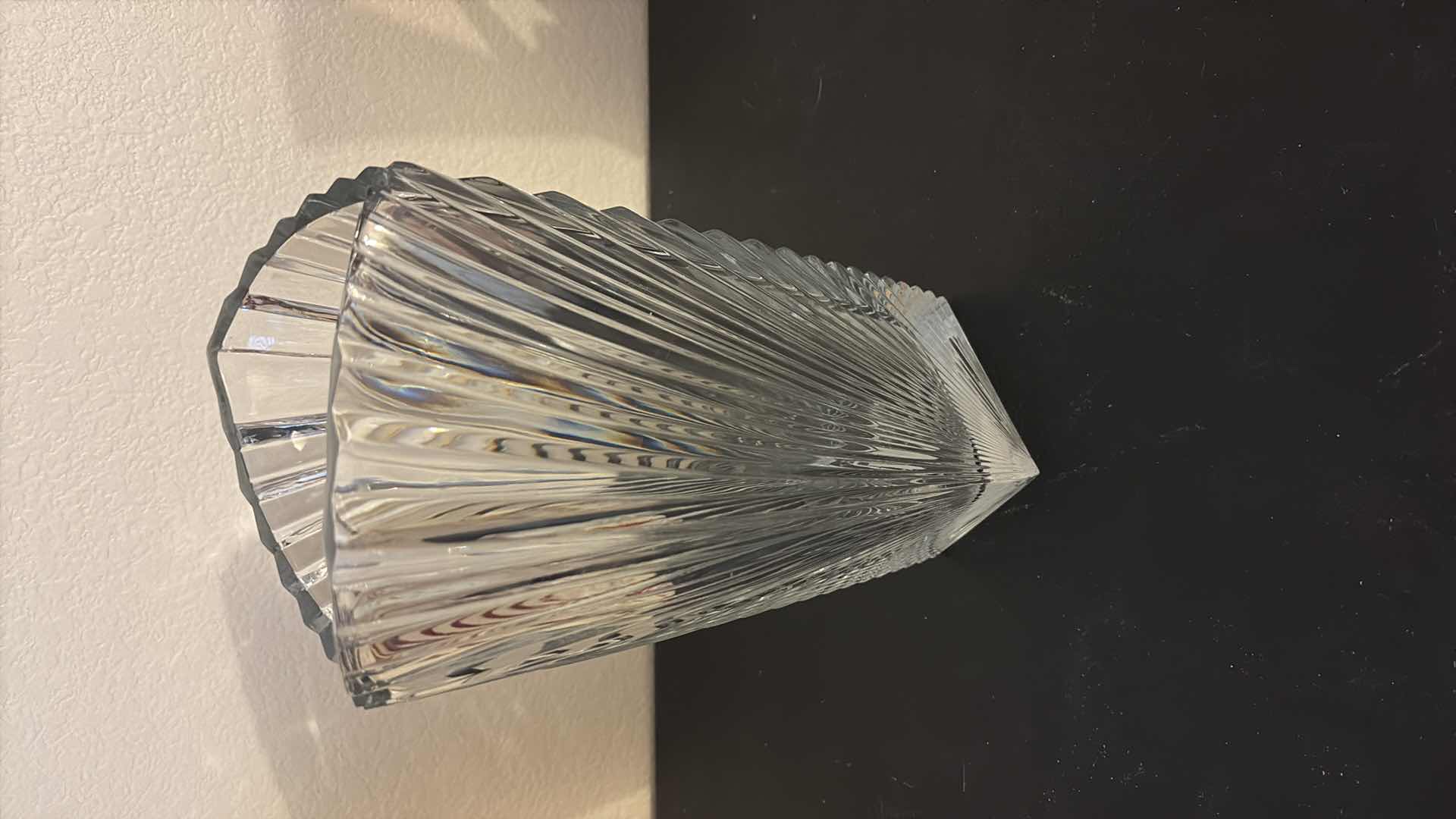 Photo 1 of TALL LEAD CRYSTAL FLOWER VASE 6”x10”H