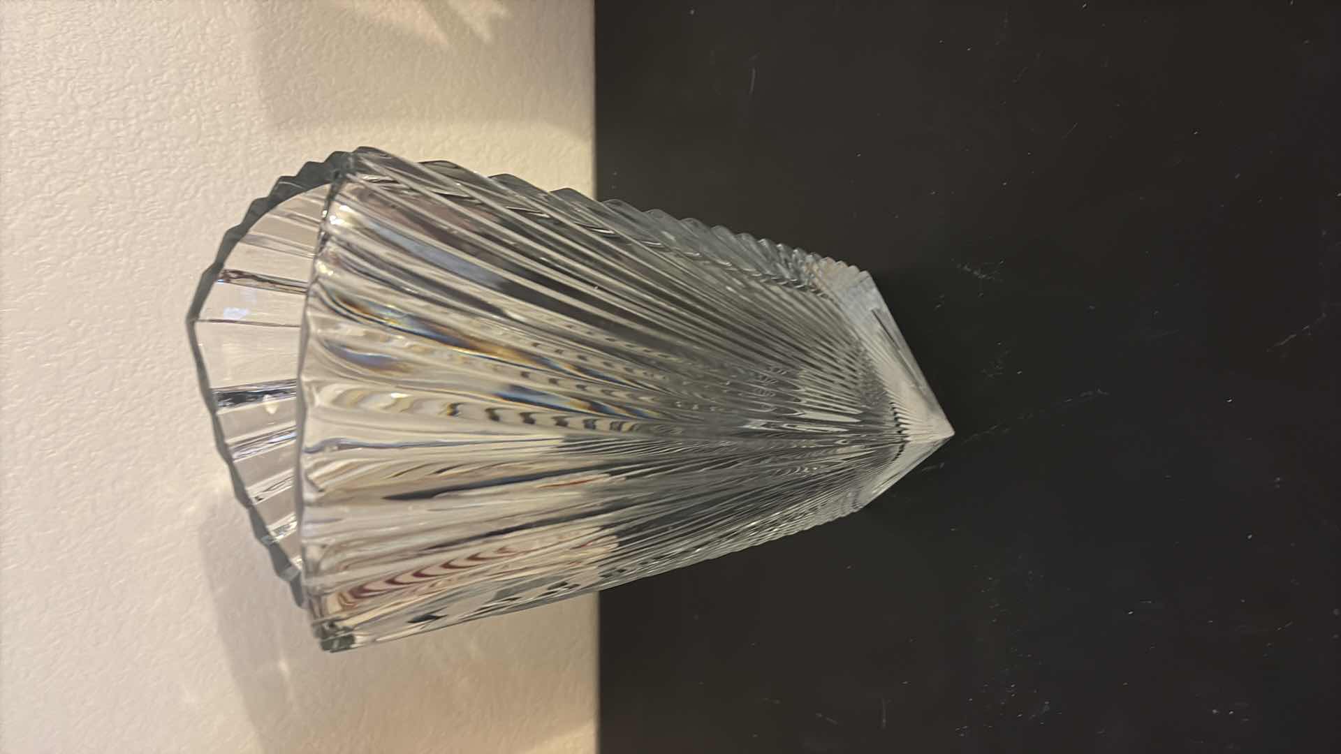 Photo 1 of TALL LEAD CRYSTAL FLOWER VASE 6”x10”H