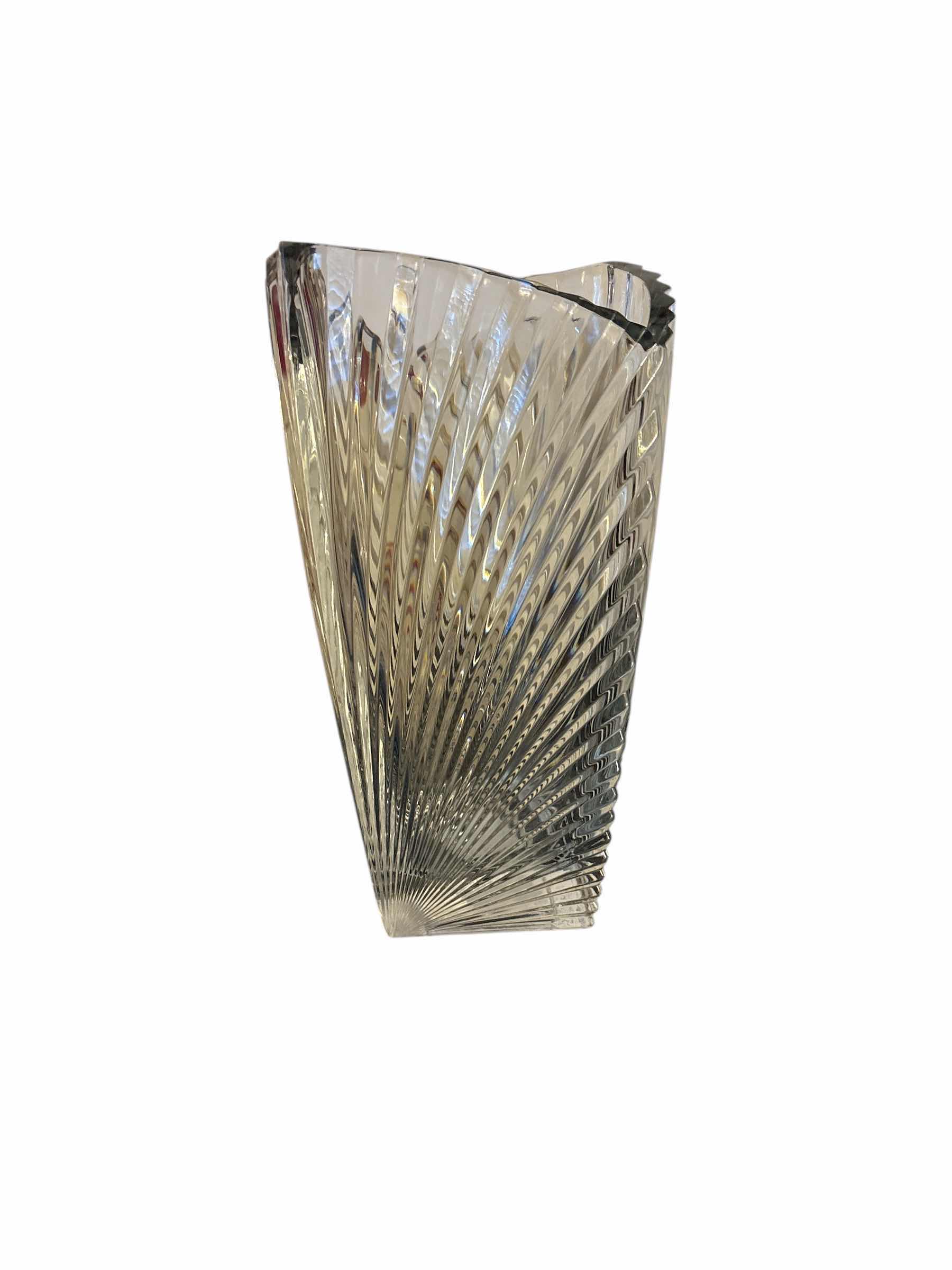 Photo 1 of TALL LEAD CRYSTAL FLOWER VASE 6”x10”H