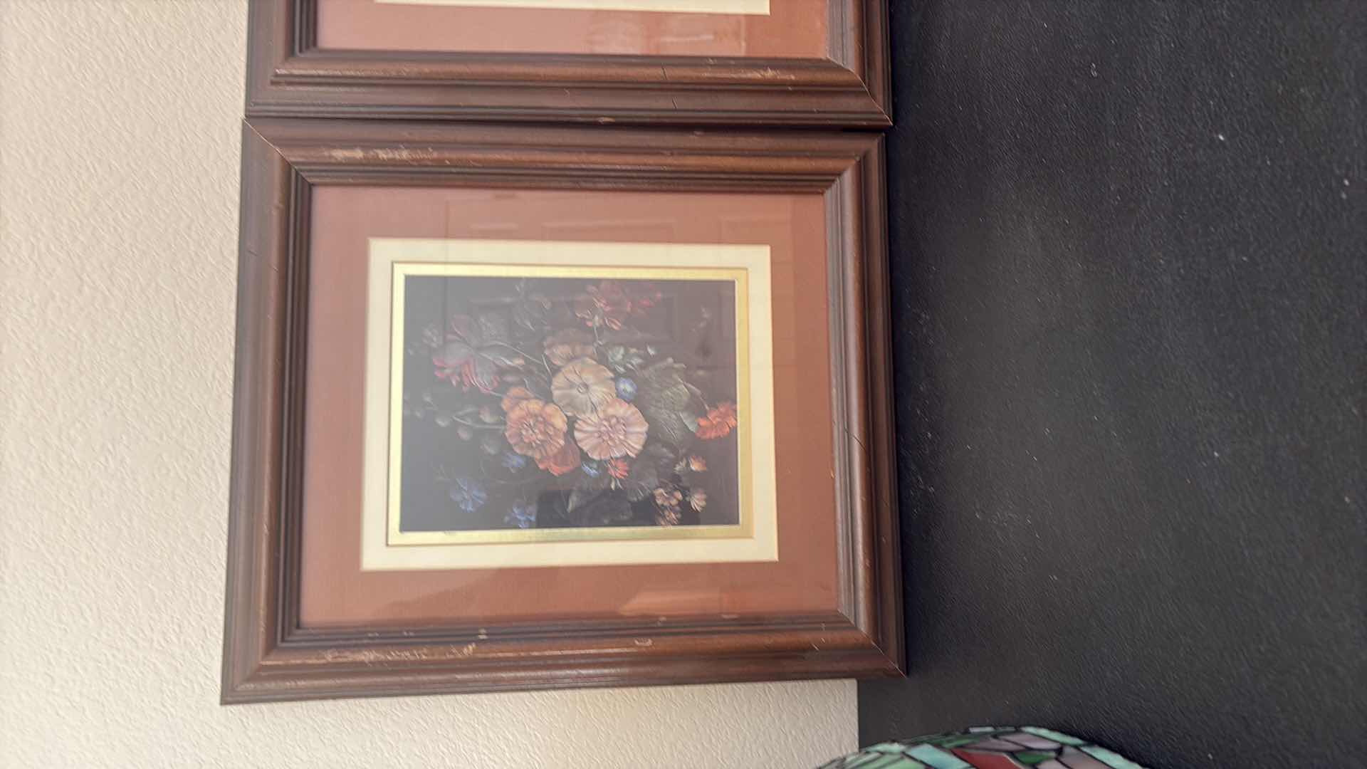 Photo 1 of DARK FLORAL FRAMED PRINTS 12”X H14”