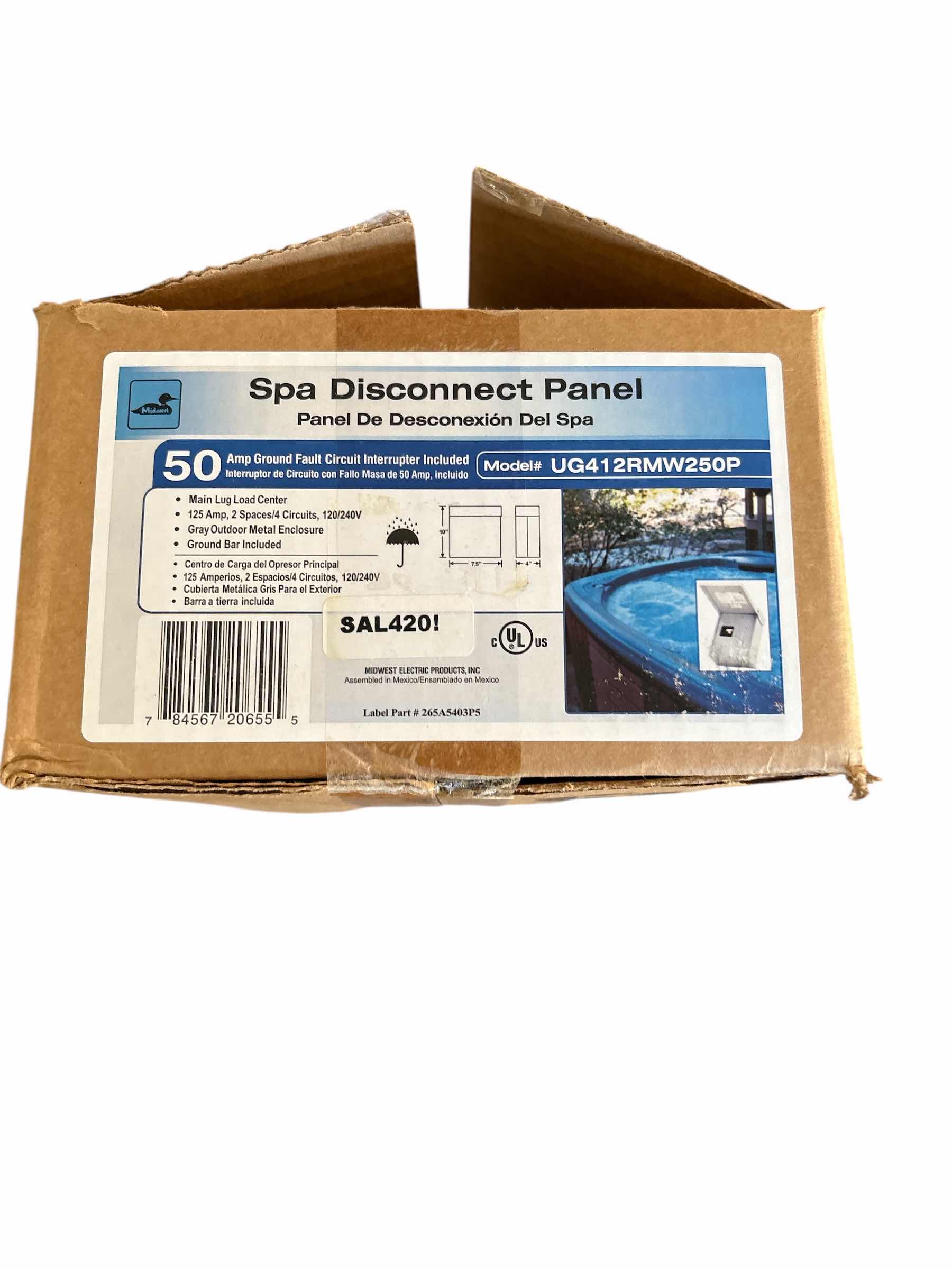 Photo 1 of 50 AMP SPA DISCONNECT PANEL