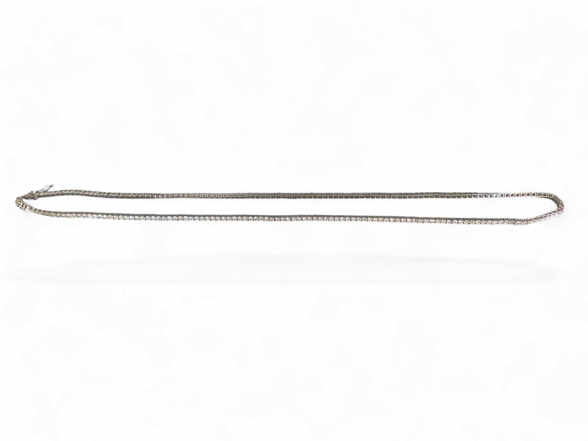 Photo 1 of 14K WHITE GOLD 17cwt DIAMOND TENNIS NECKLACE 24” 31 TTL G #3