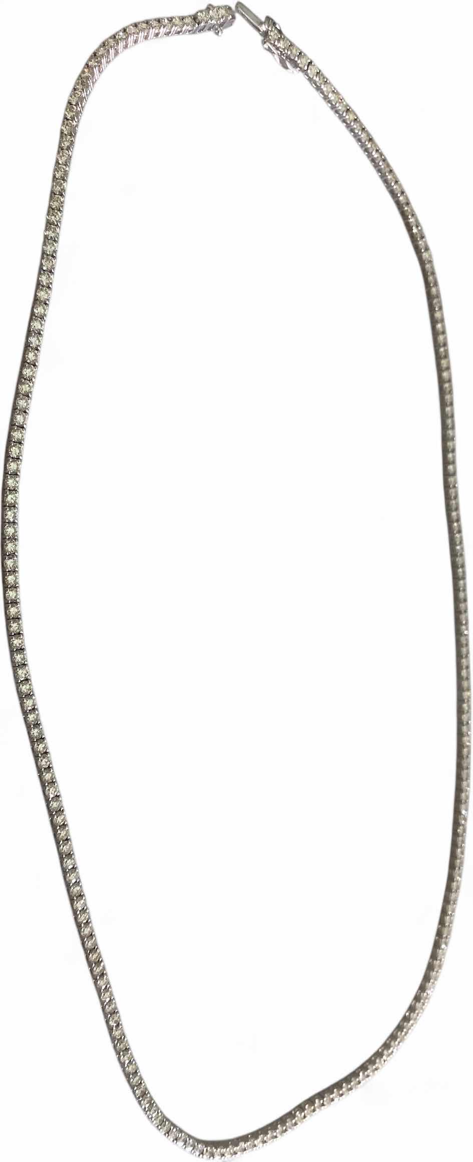 Photo 1 of 14K WHITE GOLD 17cwt DIAMOND TENNIS NECKLACE 24” 31 TTL G #3