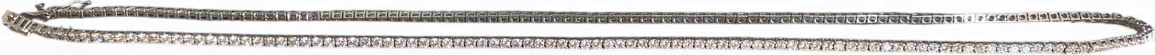 Photo 1 of 14K WHITE GOLD 17cwt DIAMOND TENNIS NECKLACE 24” 31 TTL G #3