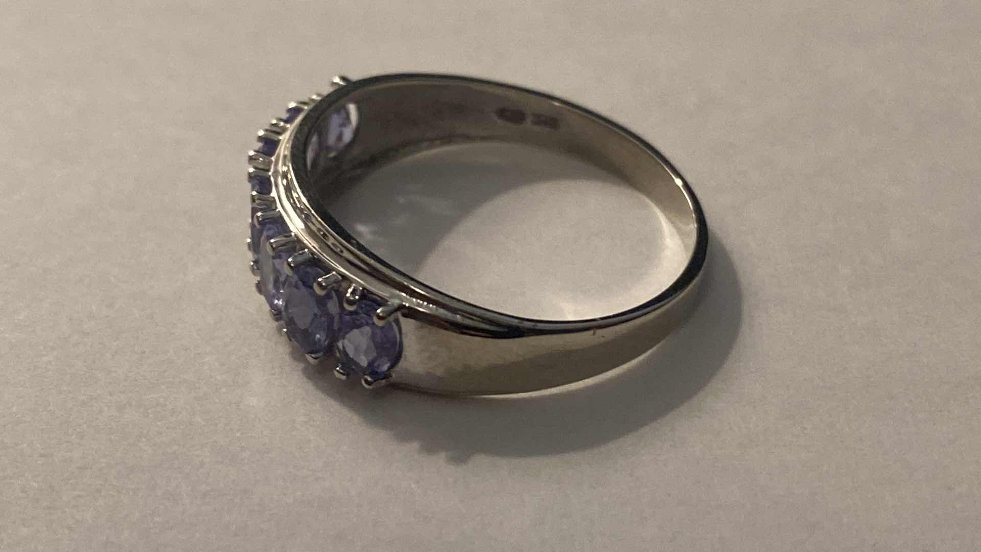 Photo 1 of 10K WHITE GOLD 2ctw TANZANITE RING 2G SIZE 7 1/2   #46
