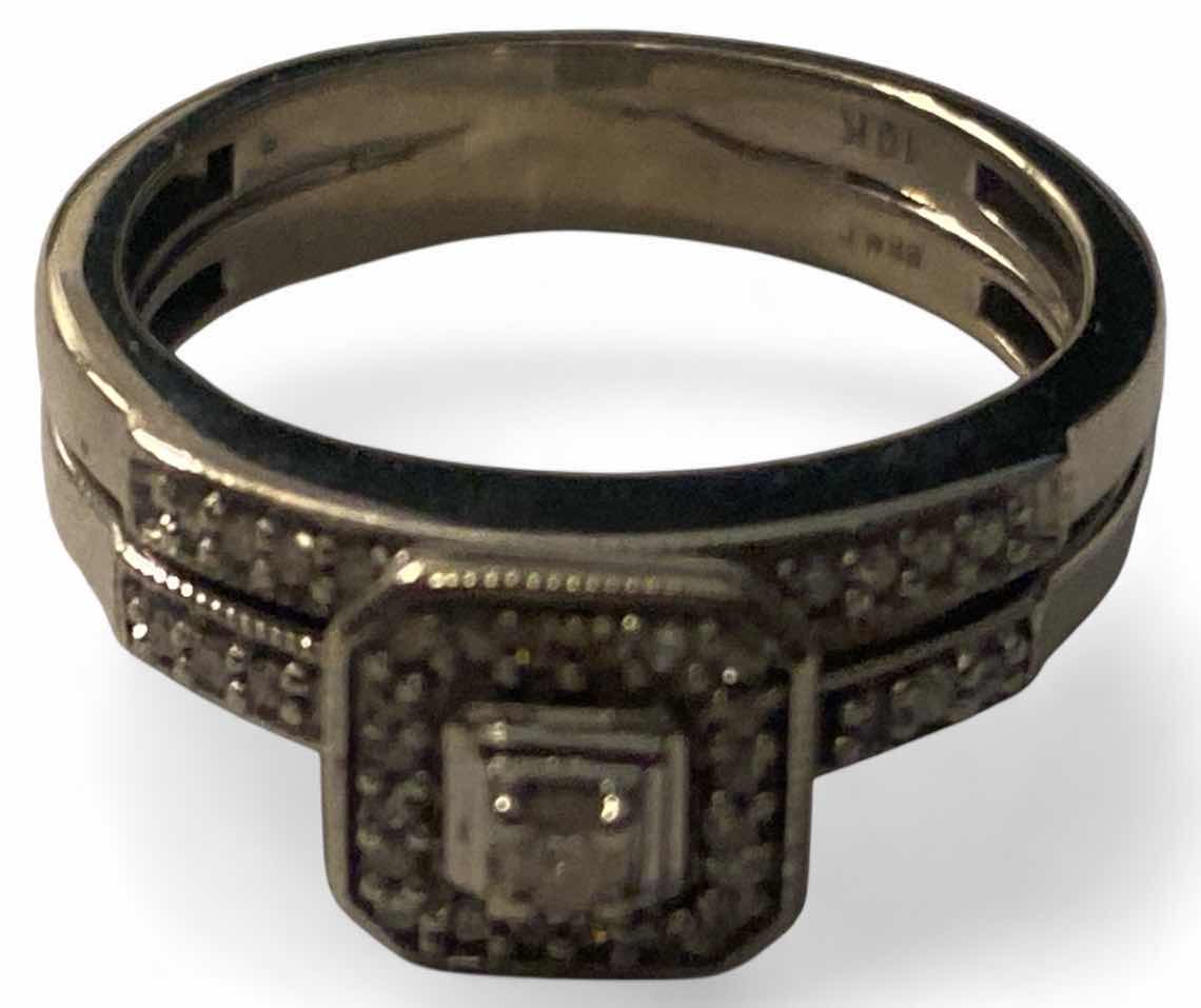 Photo 1 of 10K WHITE GOLD 0.50ctw DIAMOND 2.9G RING SIZE 4 3/4  #51