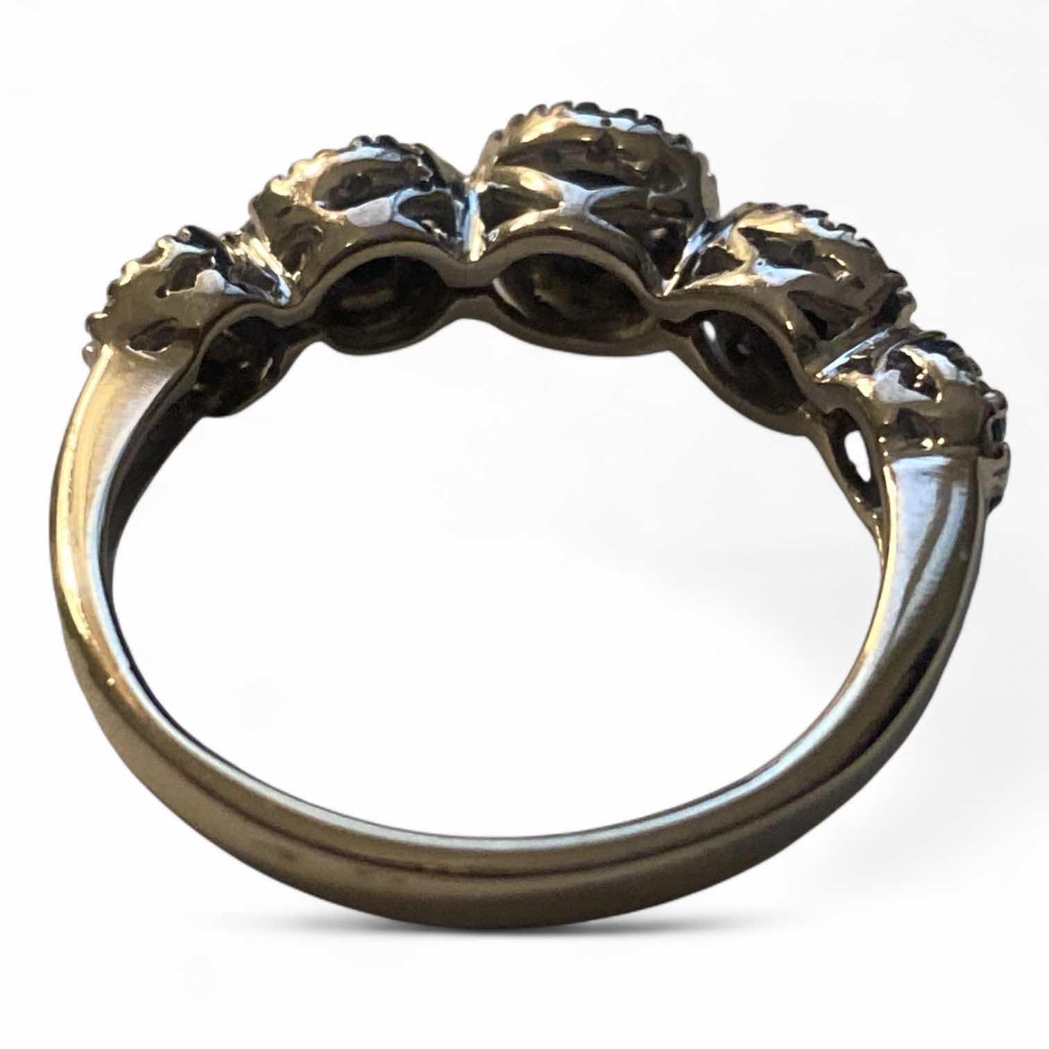 Photo 1 of 10K WHITE GOLD WITH .050ctw DIAMOND & 0.50ctw SAPPHIRE TTL3G RING SIZE 7  #34