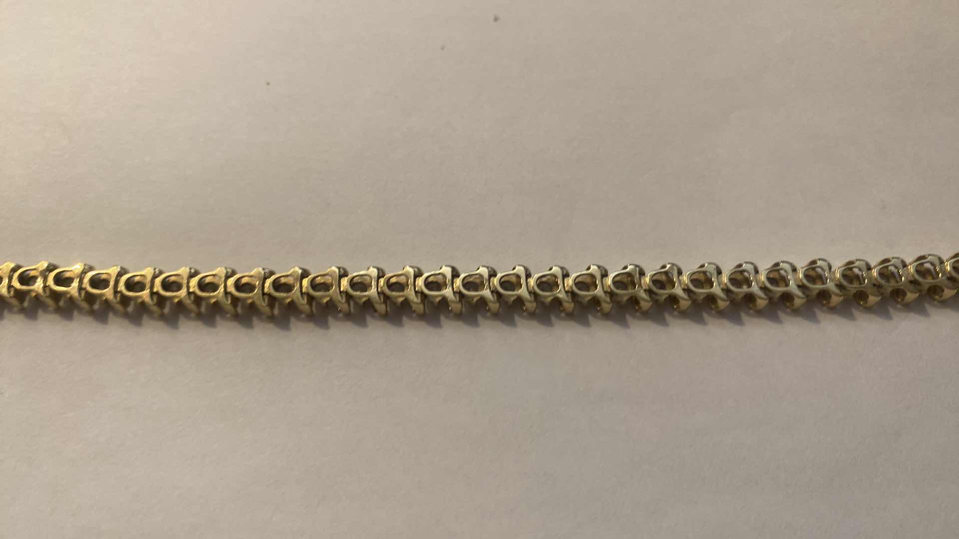 Photo 1 of 14K YELLOW GOLD w 5.25cwt DIAMONDS TENNIS BRACELET 16 TTL G   LENGTH 7”  #11