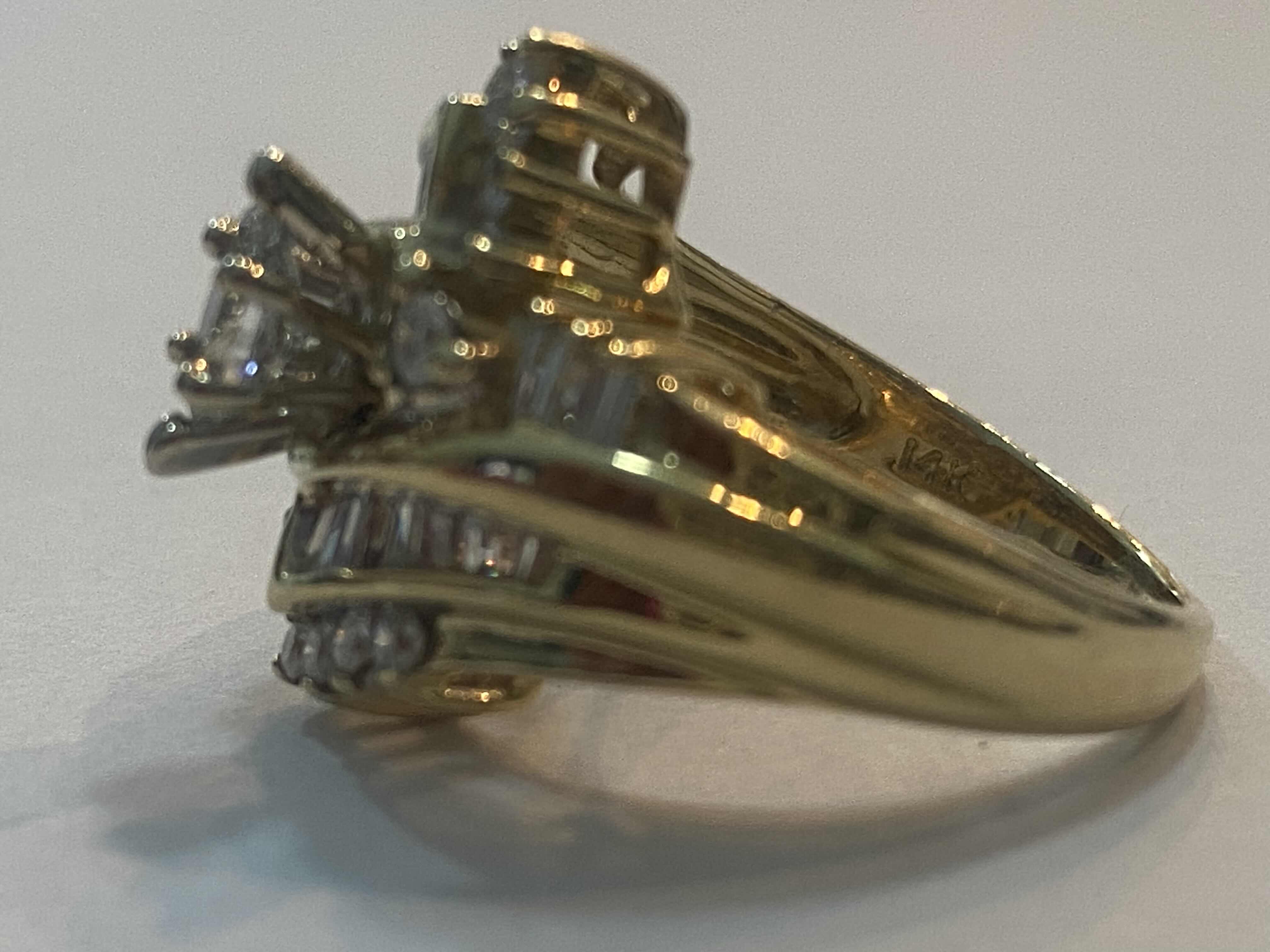 Photo 1 of 14K YELLOW GOLD w 1cwt DIAMOND RING 7.5G SIZE 6 #8