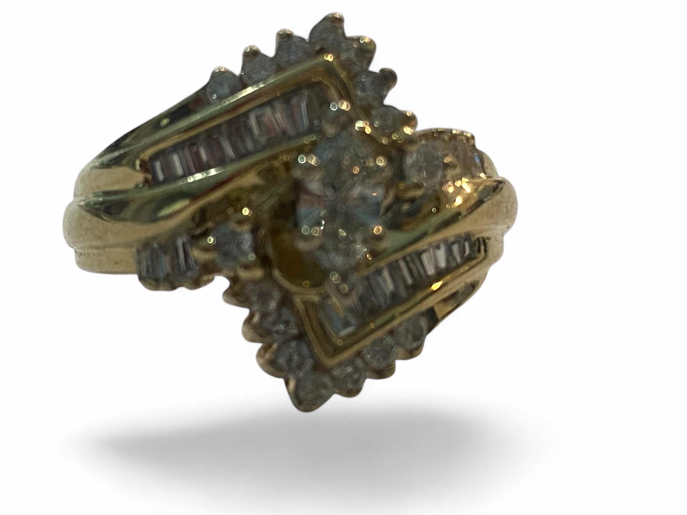 Photo 1 of 14K YELLOW GOLD w 1cwt DIAMOND RING 7.5G SIZE 6 #8