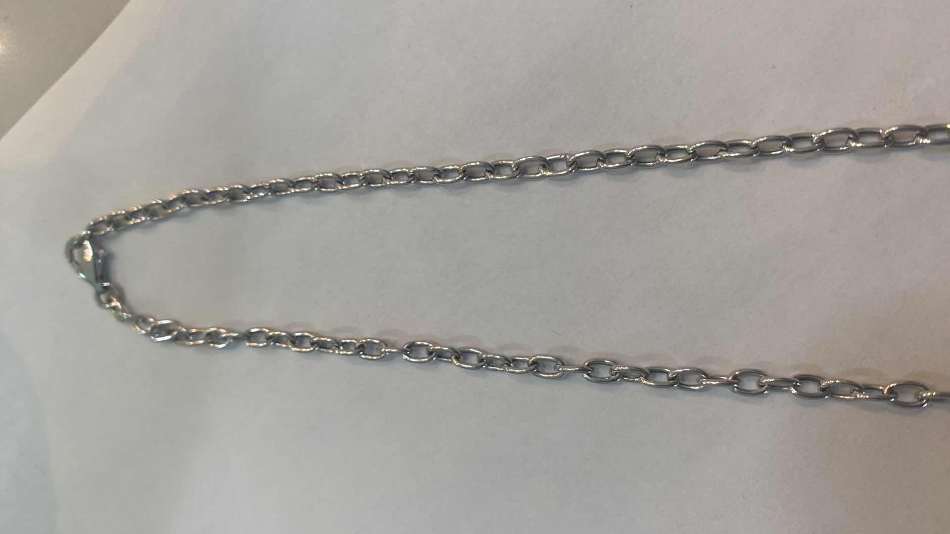 Photo 1 of 14K WHITE GOLD MULTI GEM STONES w 1cwt DIAMONDS NECKLACE 11.89G CHAIN 14” DROP 2 1/2” #30