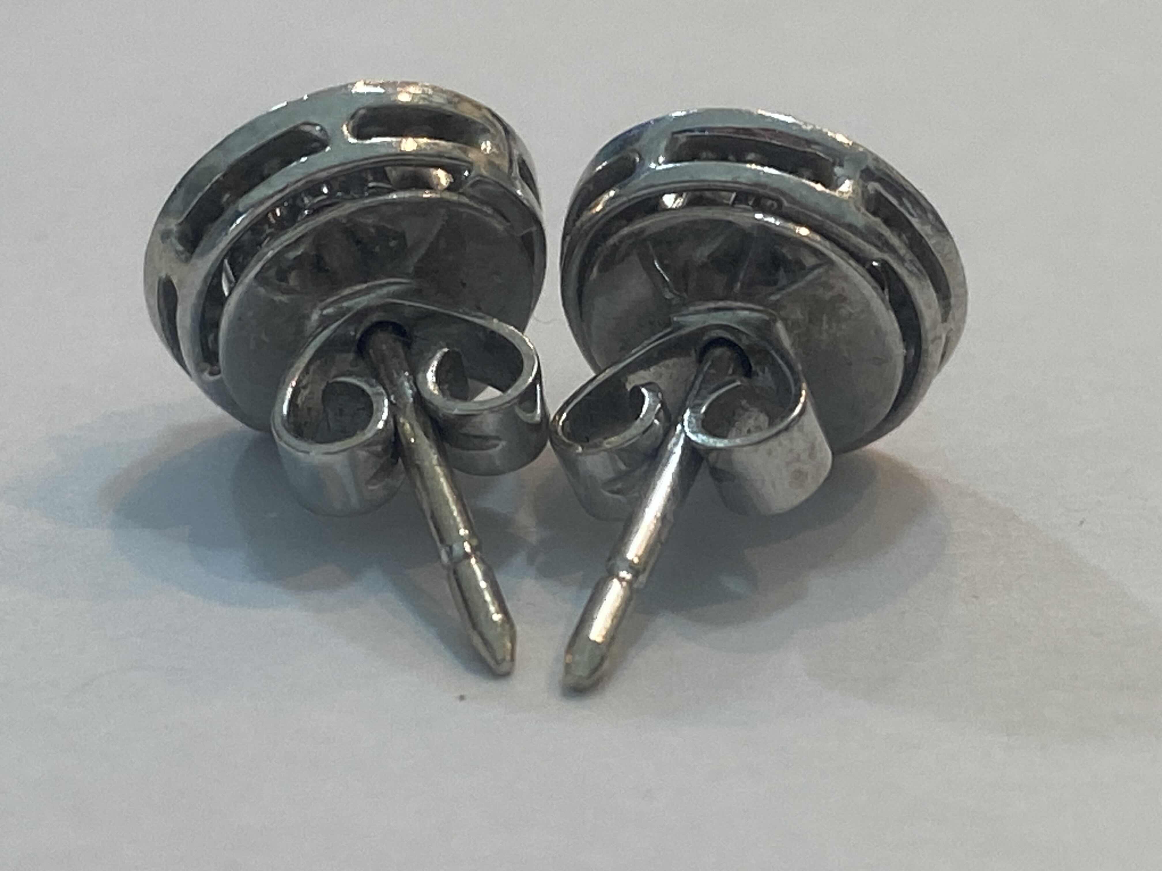 Photo 1 of 12K WHITE GOLD w 2cwt DIAMOND JACKET EARRINGS 6.5 TTL G #14