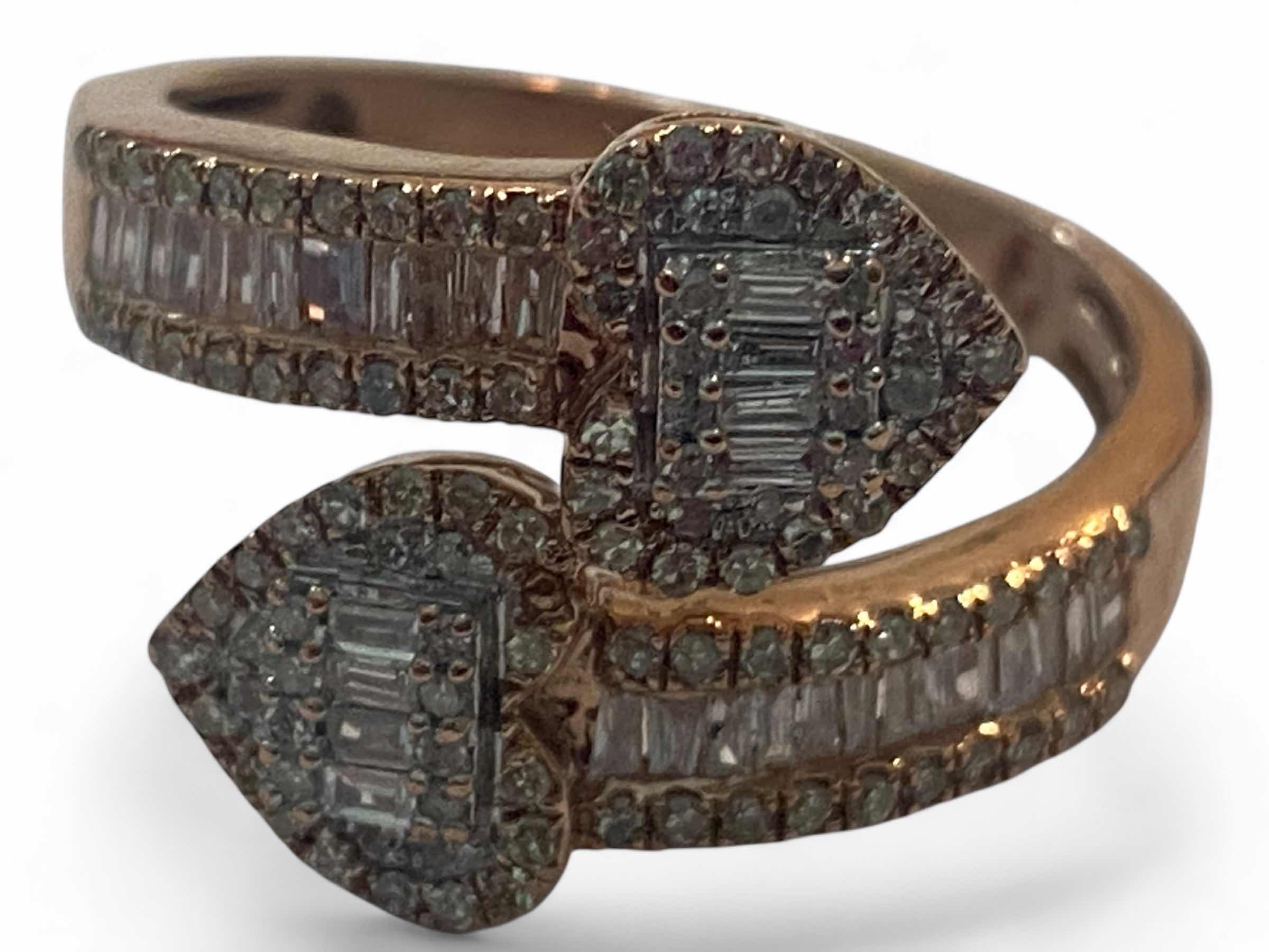 Photo 1 of 10K ROSE GOLD 1ctw DIAMONDS RING 4G SIZE 8 1/2 #37