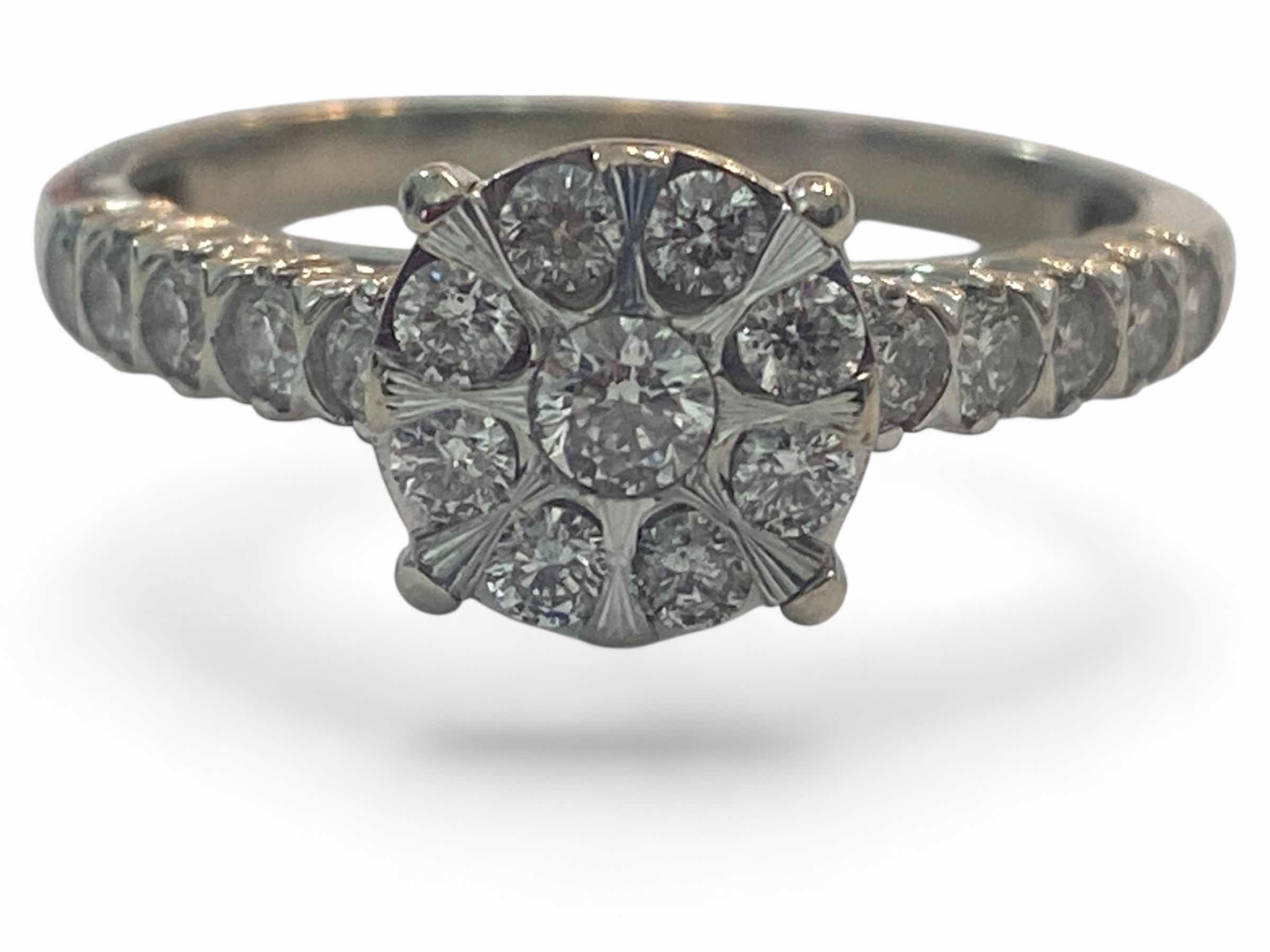 Photo 1 of 10K WHITE GOLD 1cwt DIAMONDS 3.3G RING SIZE 8 1/4 #49