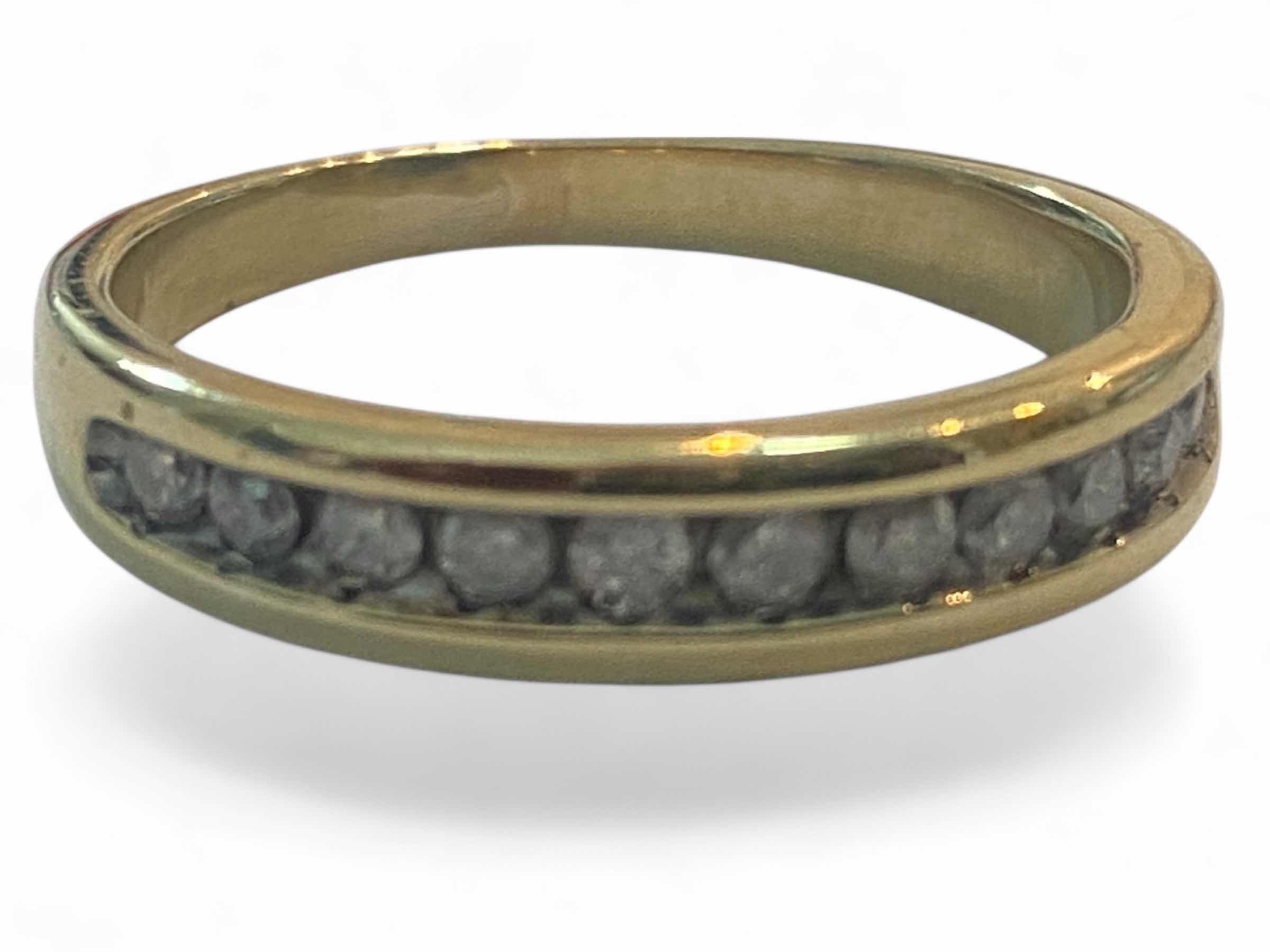 Photo 1 of 10K YELLOW GOLD 1cwt DIAMONDS BAND 5.3G RING SIZE 11 1/2 #41