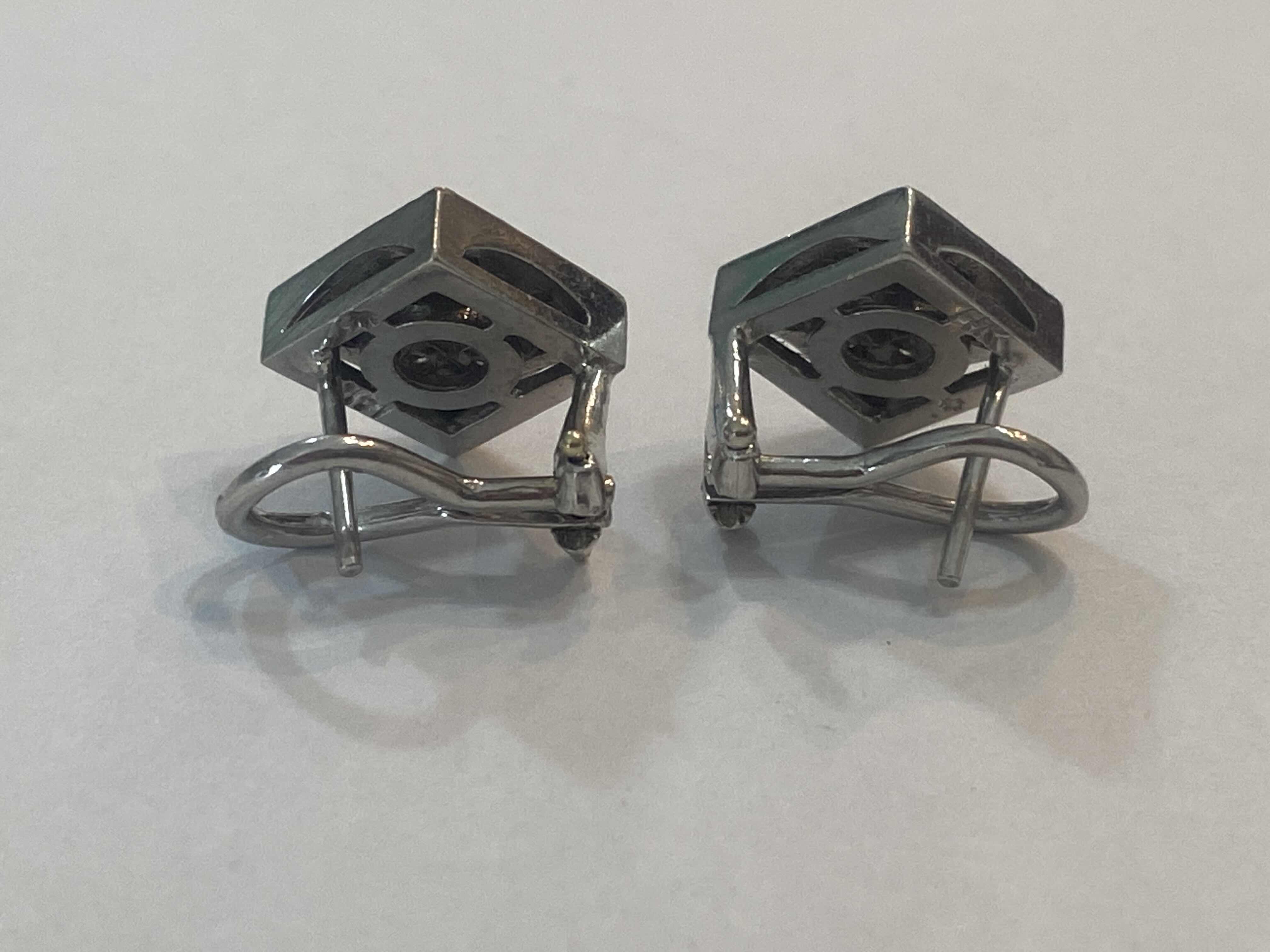 Photo 1 of 14K WHITE GOLD 1cwt DIAMONDS EARRINGS 6.5 TTL G #6