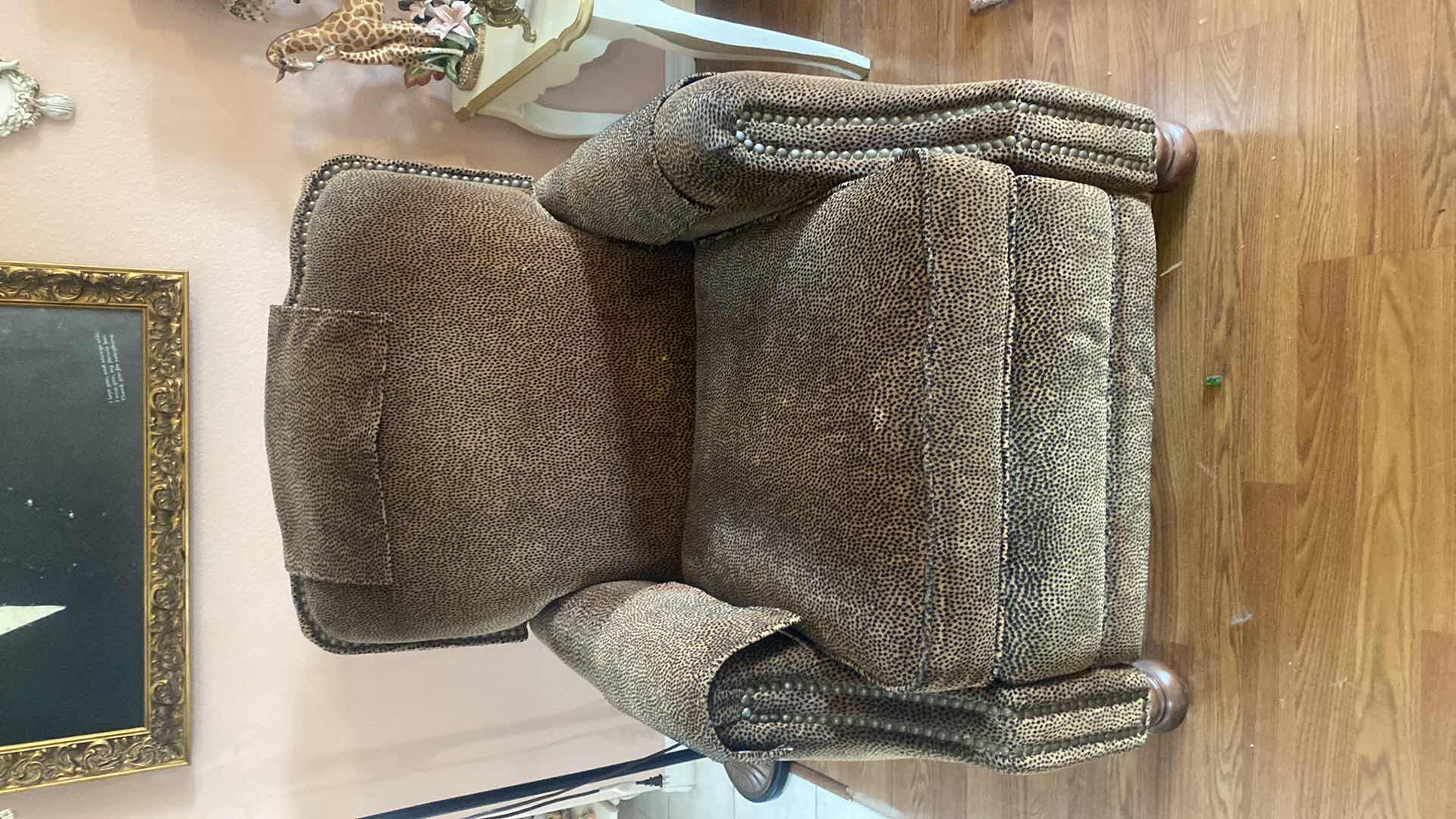 Photo 1 of ANIMAL PRINT MANUAL BARCALOUNGER RECLINER CHAIR (two available each sold separately)