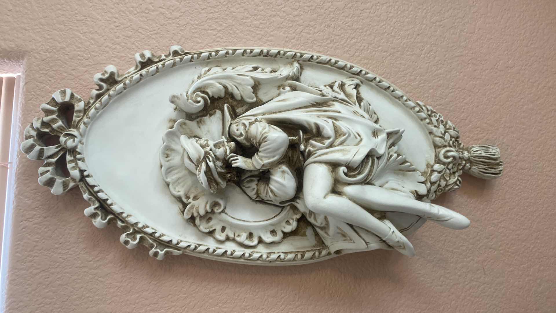 Photo 1 of PAIR OF RESIN FIGURINE WALL PLAQUES 9 1/2” x 21 1/2”