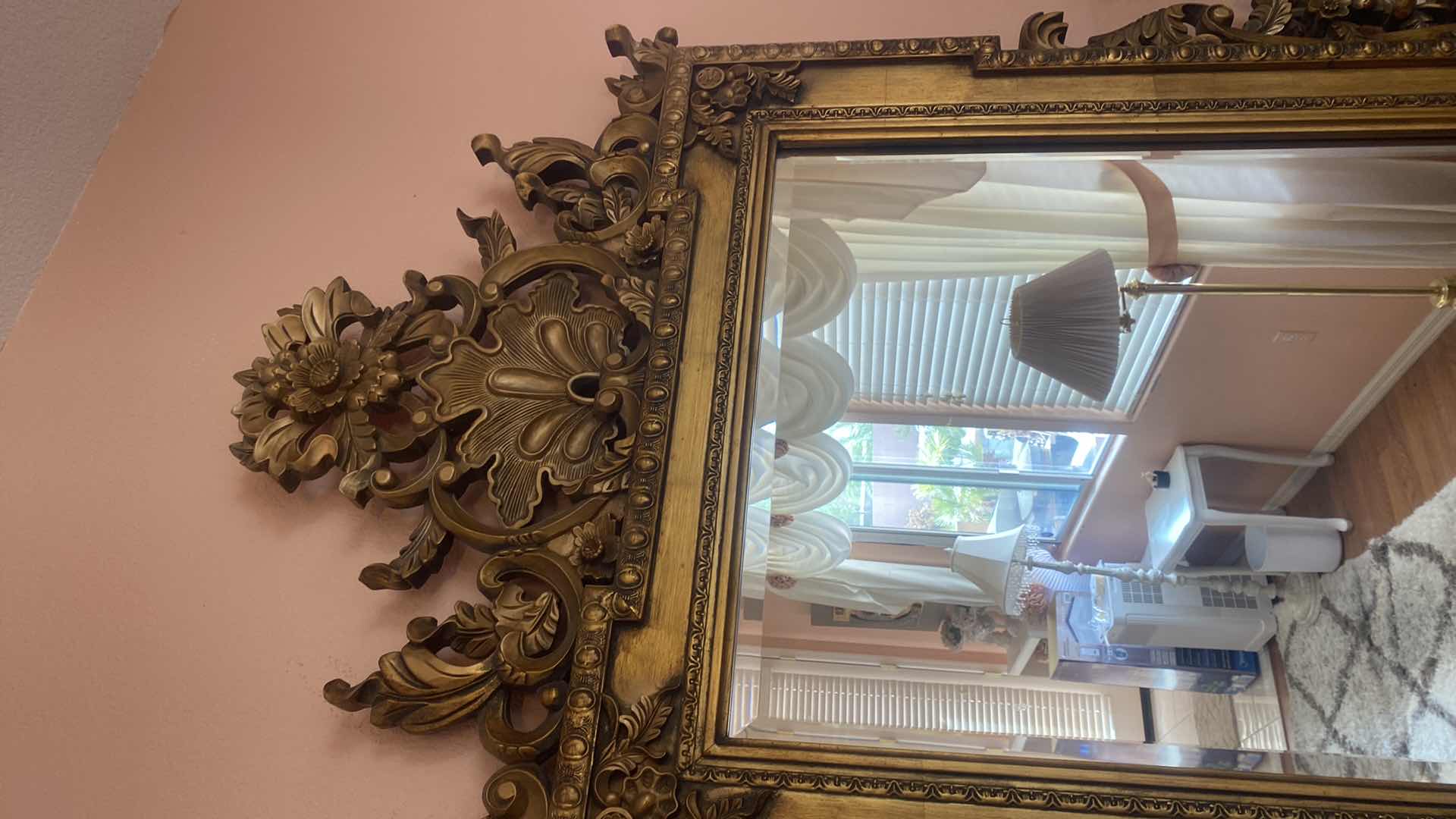 Photo 1 of ORNATE GOLD MIRROR WITH BEVELED GLASS 43” x 58”