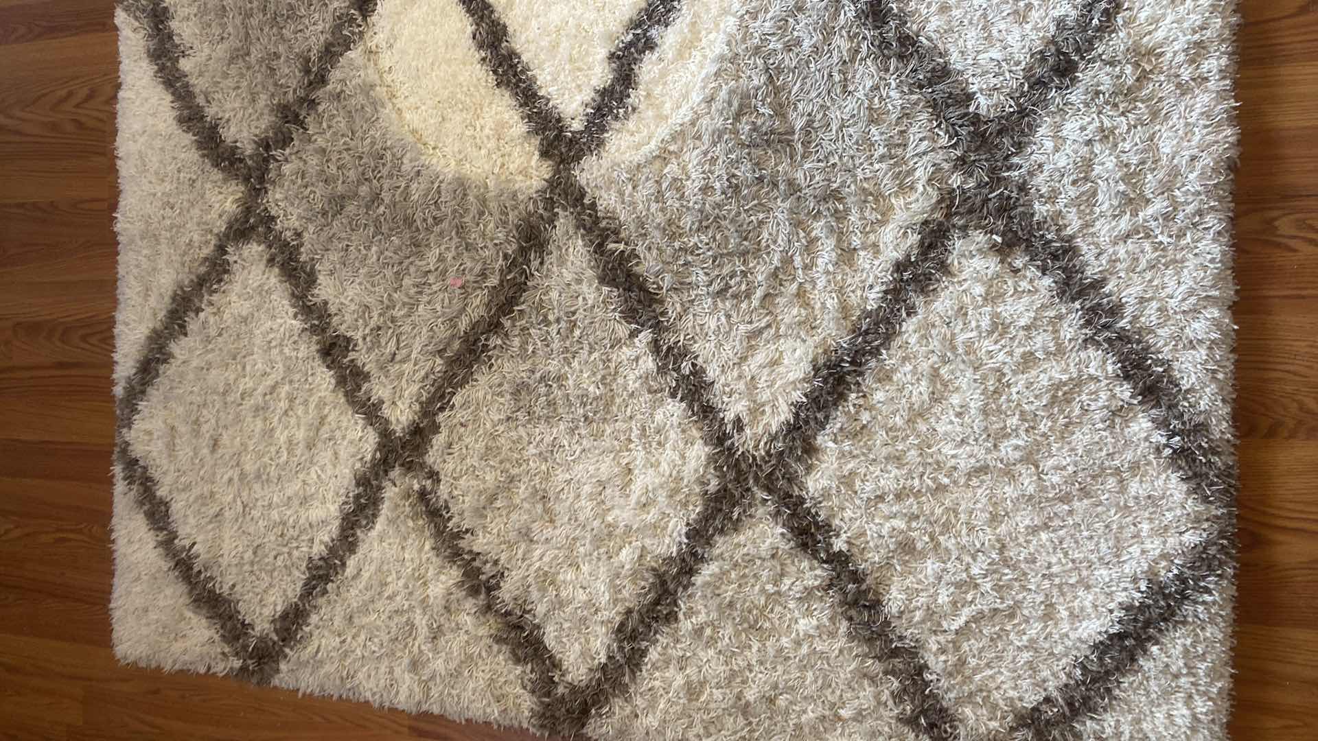 Photo 1 of PLUSH SHAG RUG BROWN & CREAM 5’3” by 7’6”