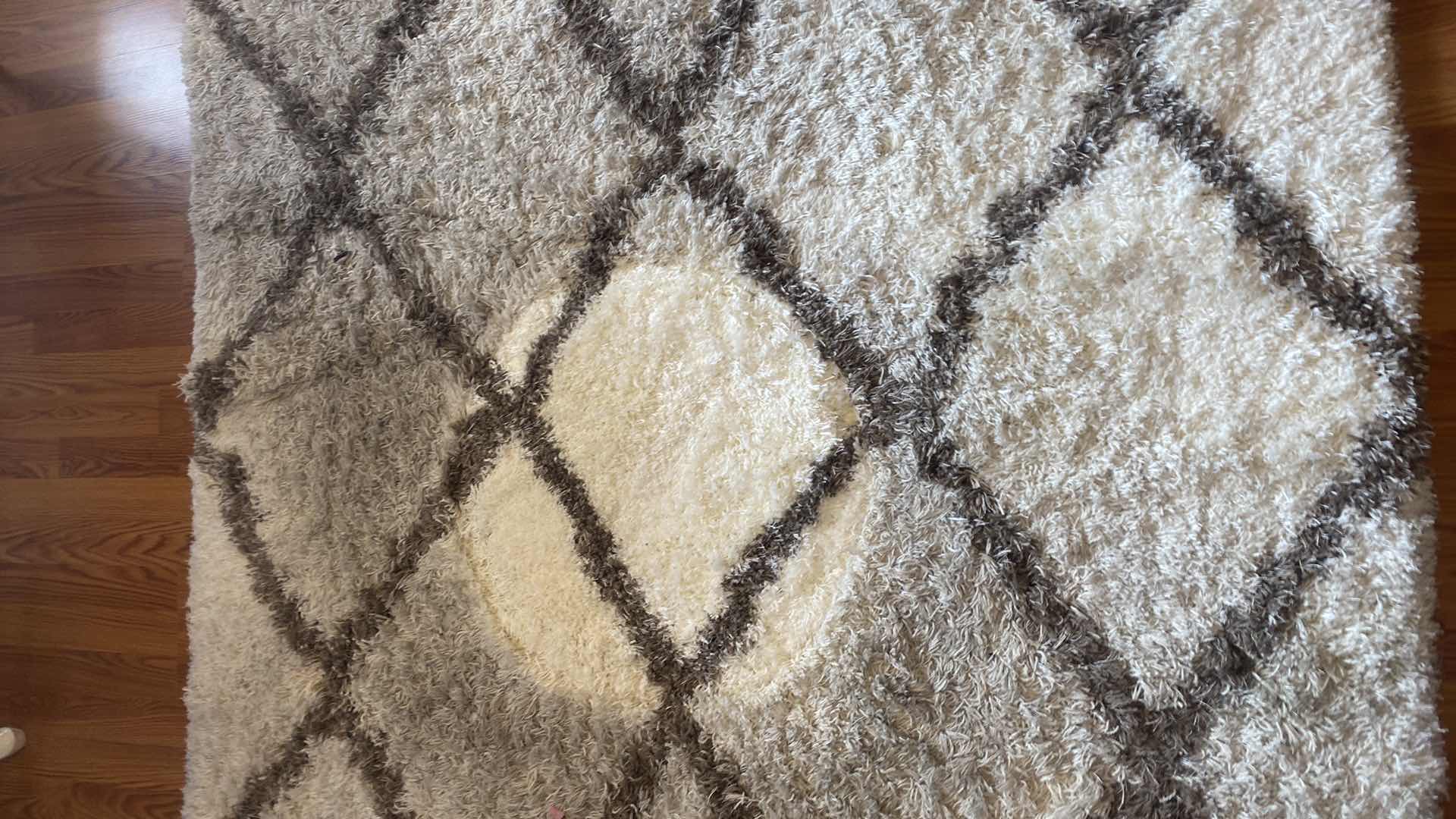 Photo 1 of PLUSH SHAG RUG BROWN & CREAM 5’3” by 7’6”