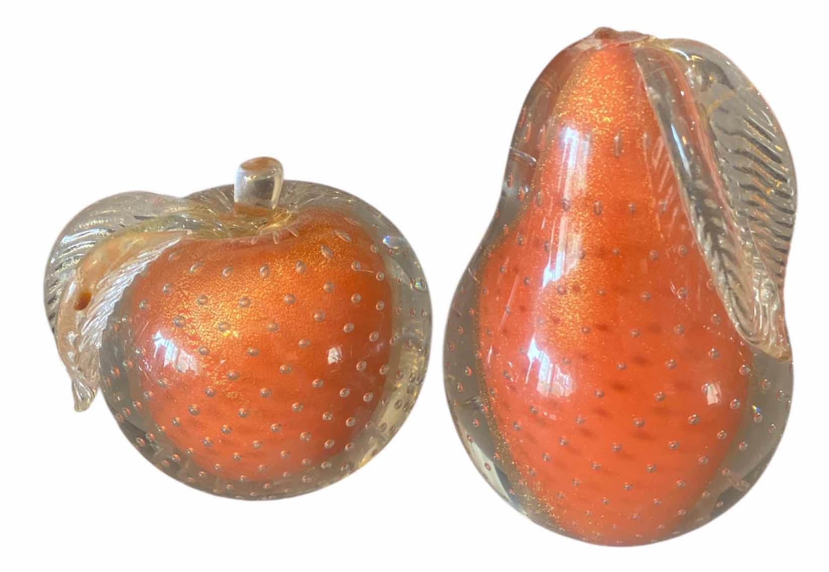 Photo 1 of PAIR IF GLASS FRUIT H5 1/2”