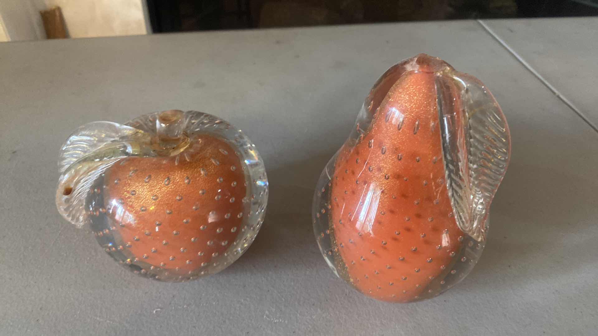 Photo 1 of PAIR IF GLASS FRUIT H5 1/2”