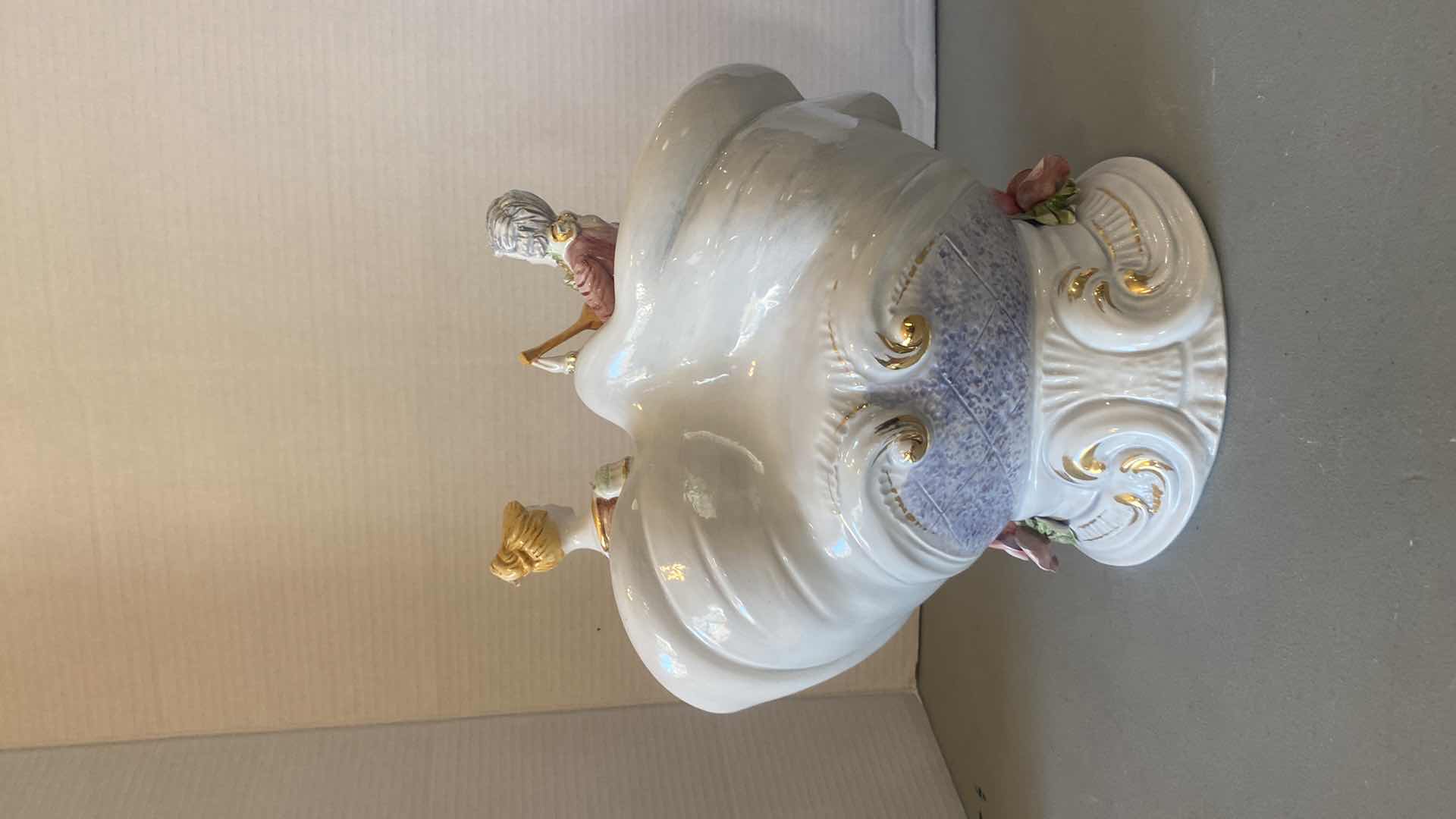 Photo 1 of LARGE PORCELAIN SERENADE FIGURINE MADE IN ITALY 12” x 14”