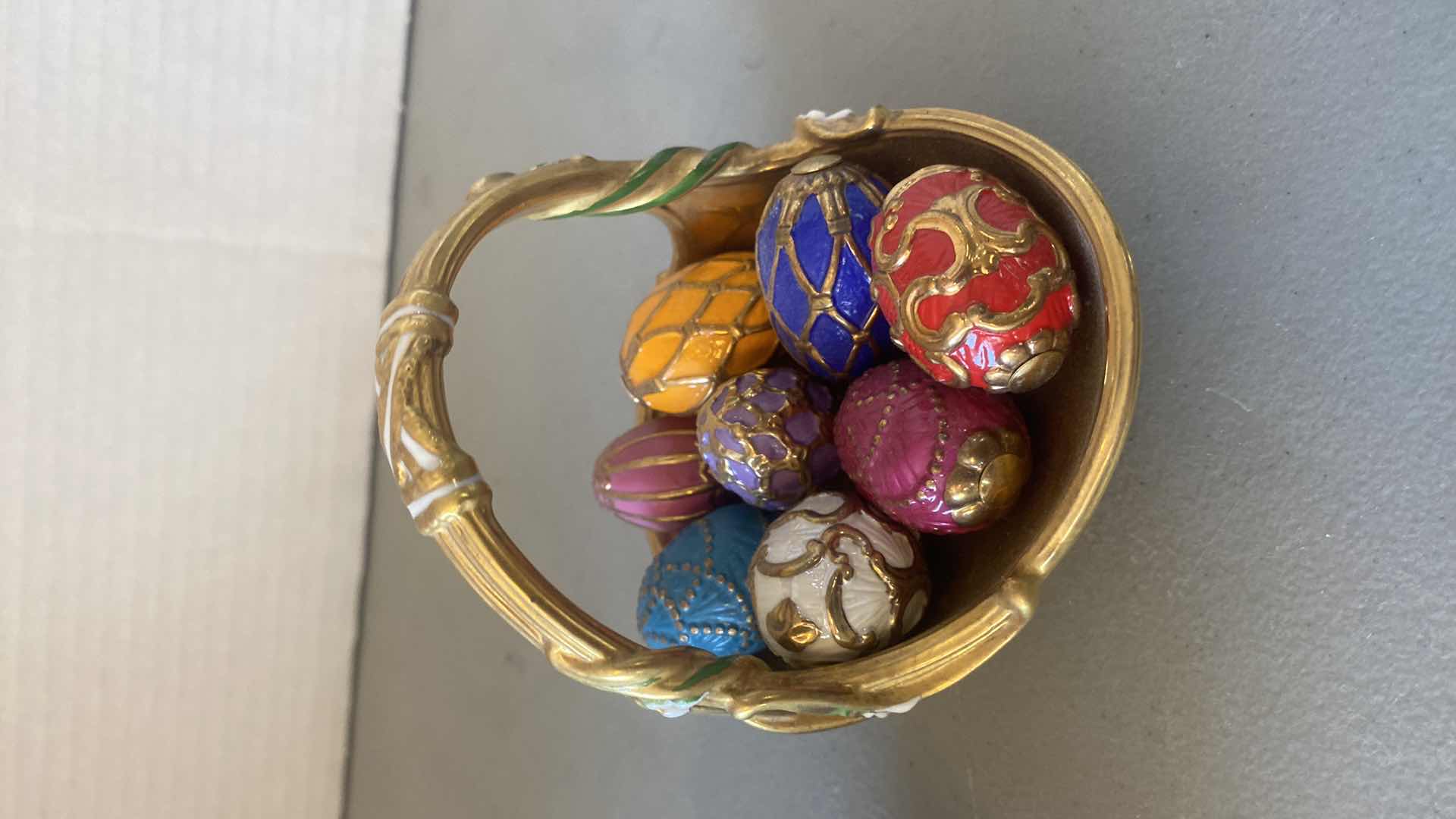 Photo 1 of 3 TRINKET BOXES AND 1 BASKET WITH EGGS