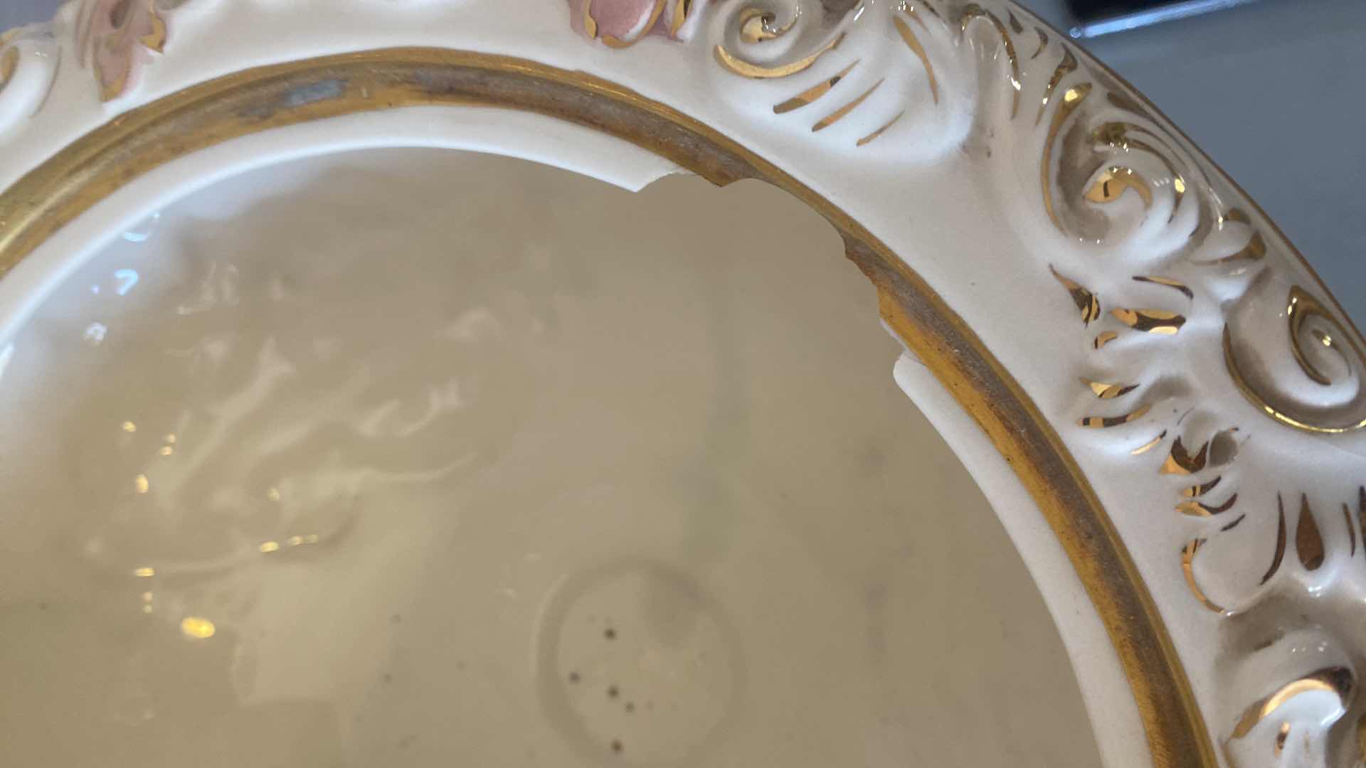 Photo 1 of LARGE R. CAPODIMONTE  CENTERPIECE CHERUBS WITH LID 12” x 21”