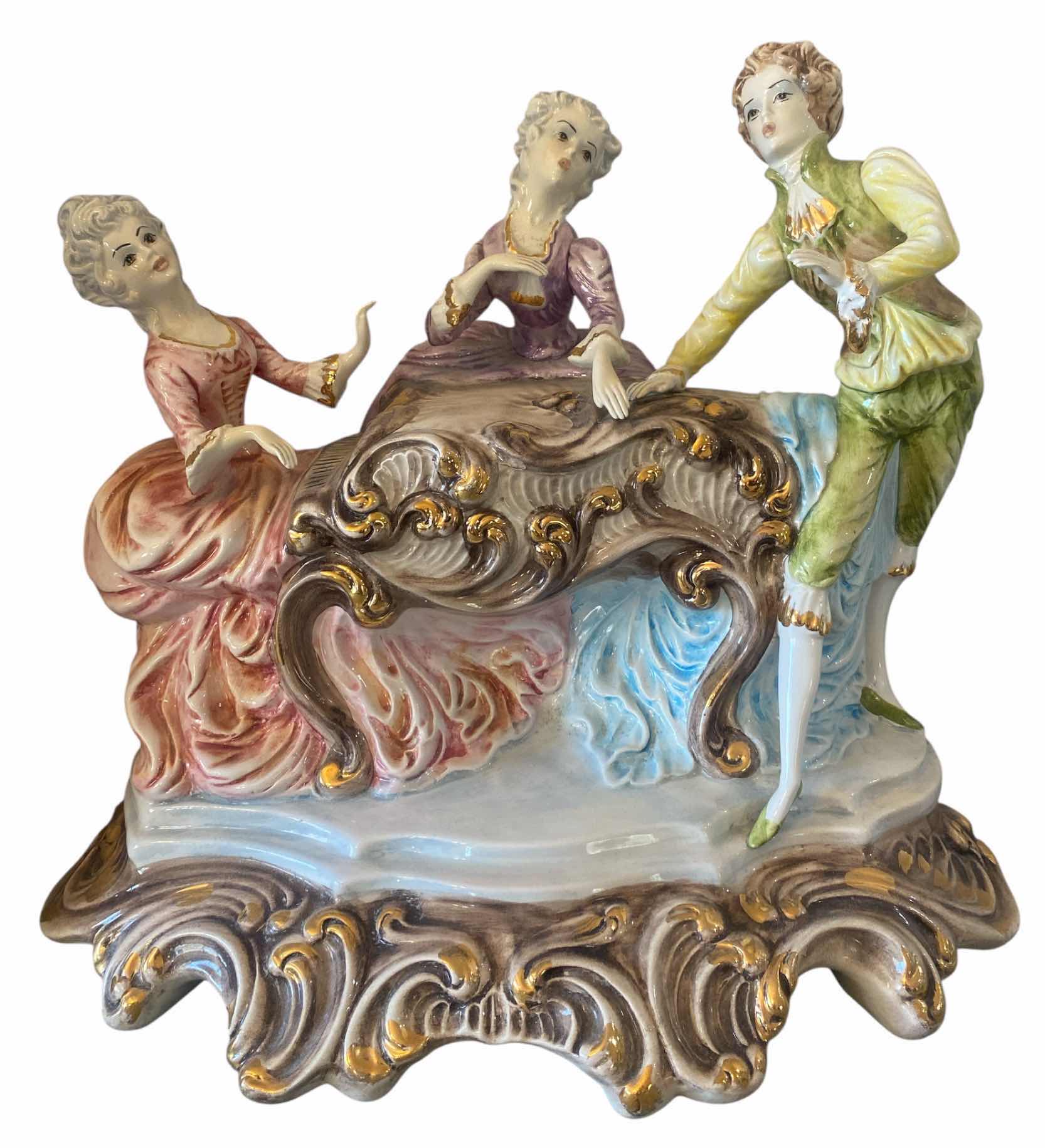 Photo 1 of LARGE PORCELAIN SERENADE FIGURINE MADE IN ITALY 15” x 13 1/2