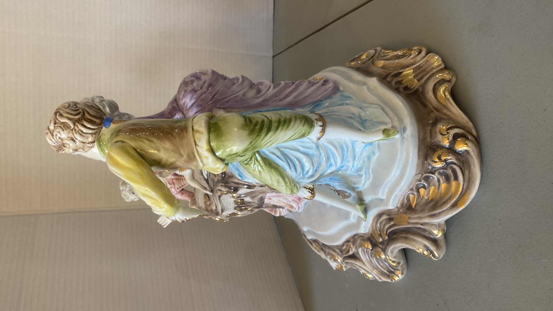 Photo 1 of LARGE PORCELAIN SERENADE FIGURINE MADE IN ITALY 15” x 13 1/2