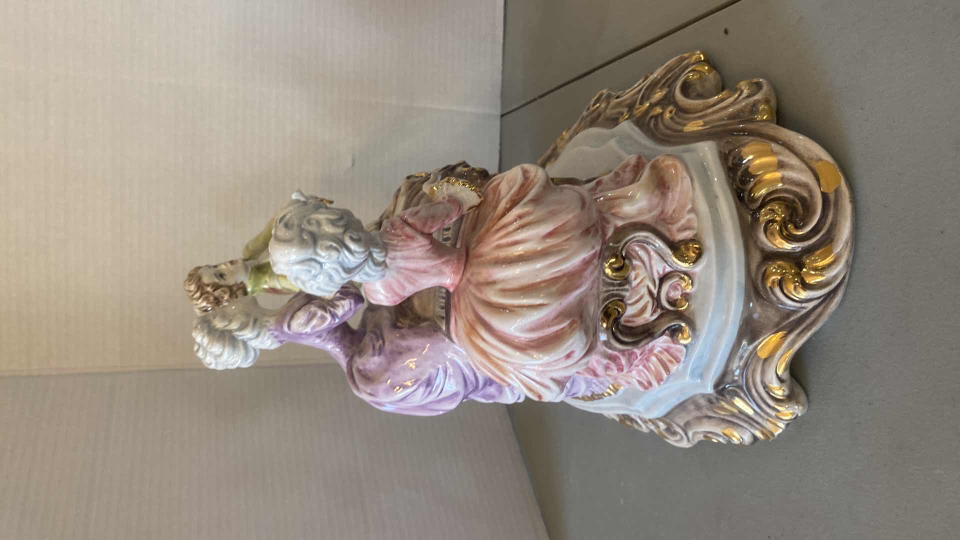 Photo 1 of LARGE PORCELAIN SERENADE FIGURINE MADE IN ITALY 15” x 13 1/2