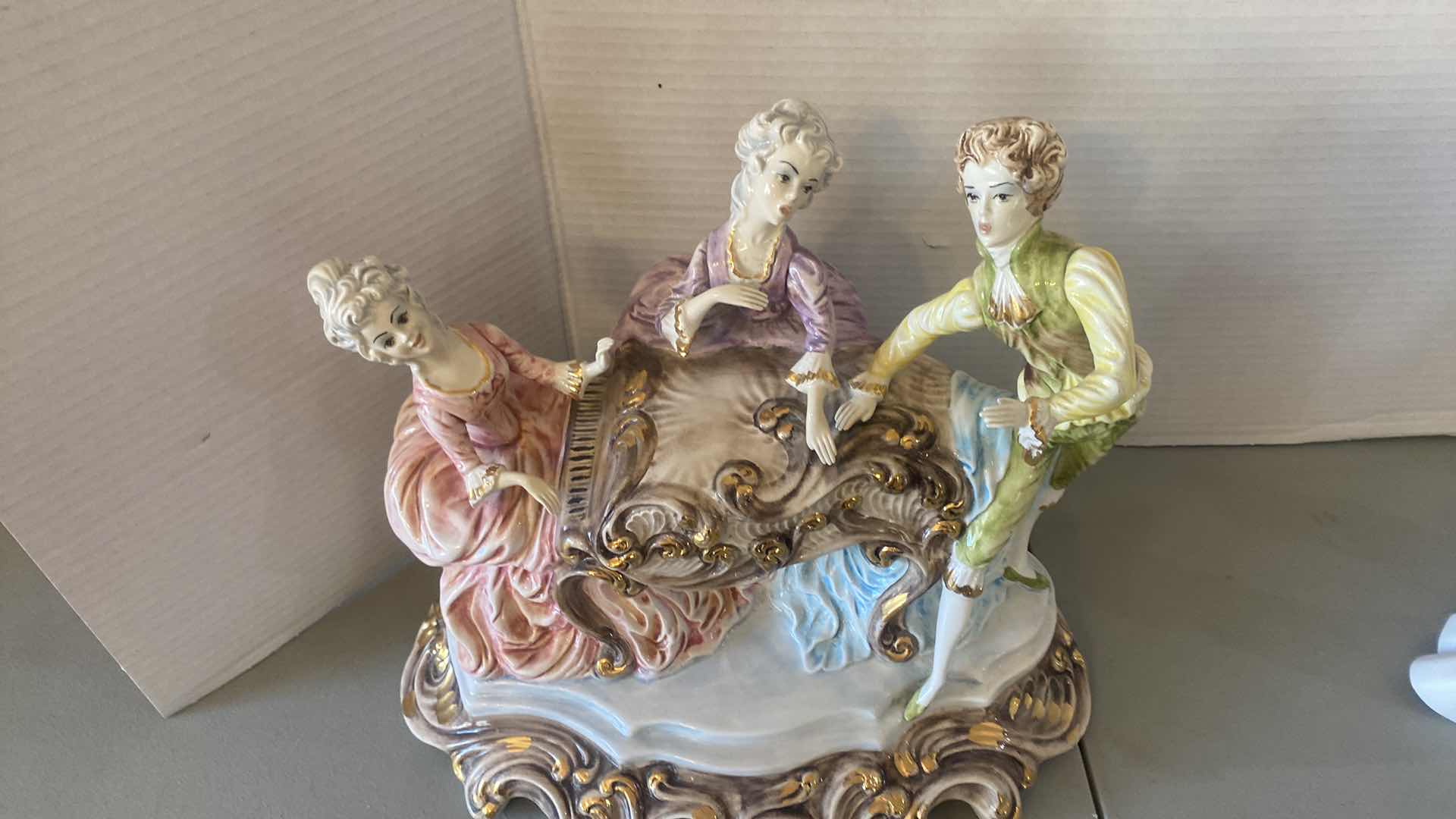Photo 1 of LARGE PORCELAIN SERENADE FIGURINE MADE IN ITALY 15” x 13 1/2